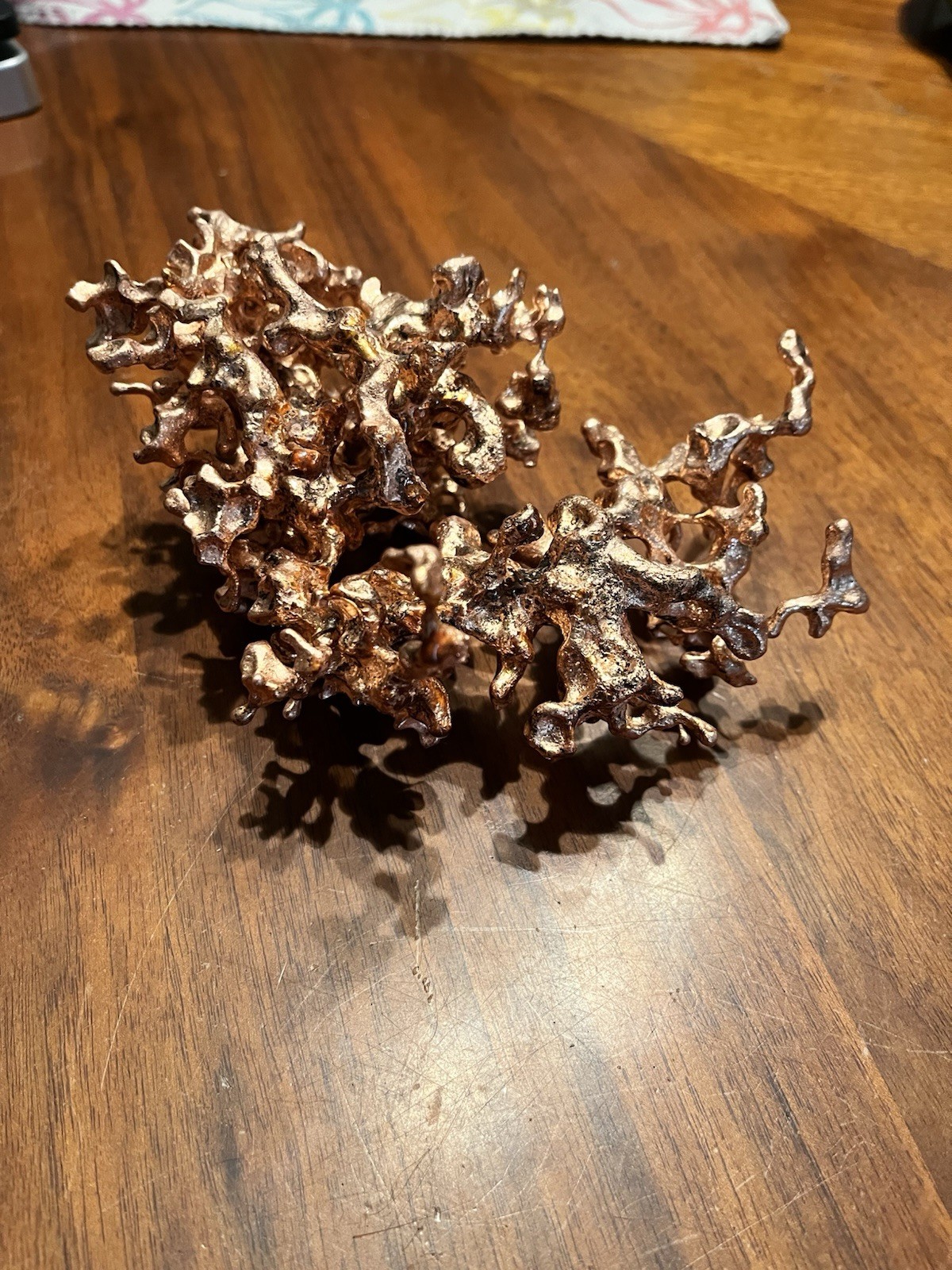 Copper Coral Hand Poured Copper Art Piece Abstract Sculpture Modern Art