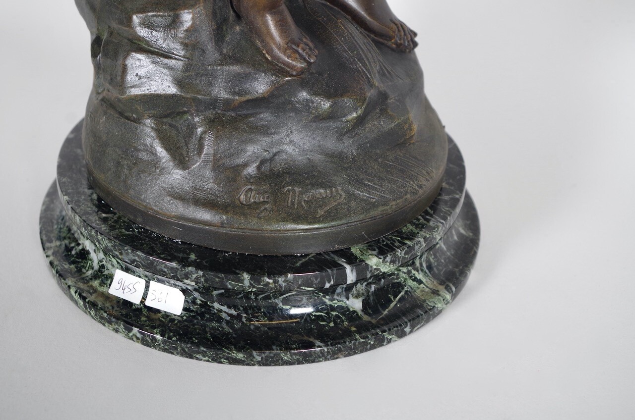 Auguste Moreau – L&rsquo;Amour et le Printemps, patinated ruler circa 1880