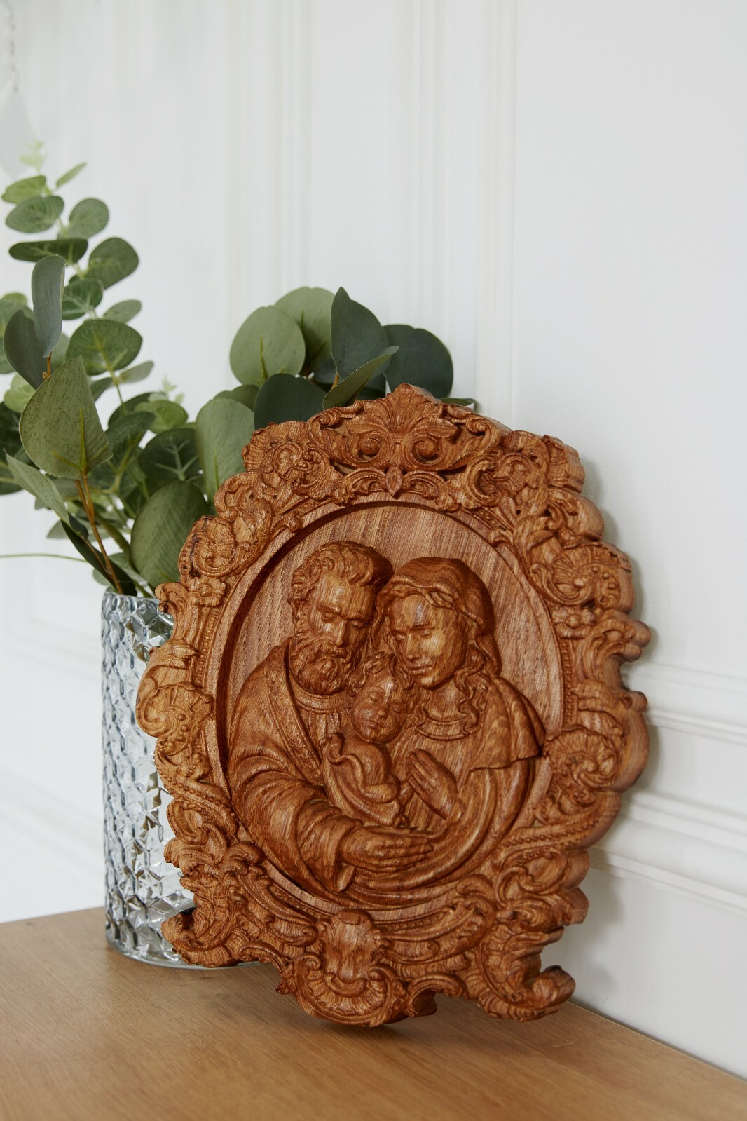Handmade modern home decor Holy Family housewarming christian catolic gift