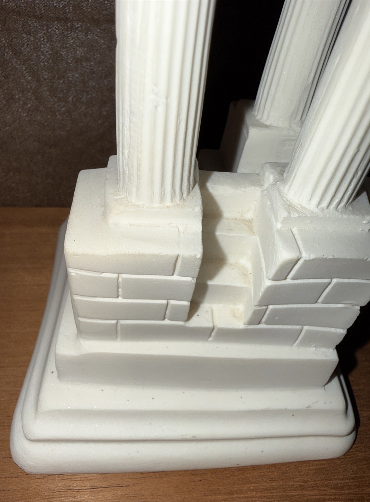 Ancient Greek Temple Ruins Corinthian Order Columns Cast Marble Statue Sculpture