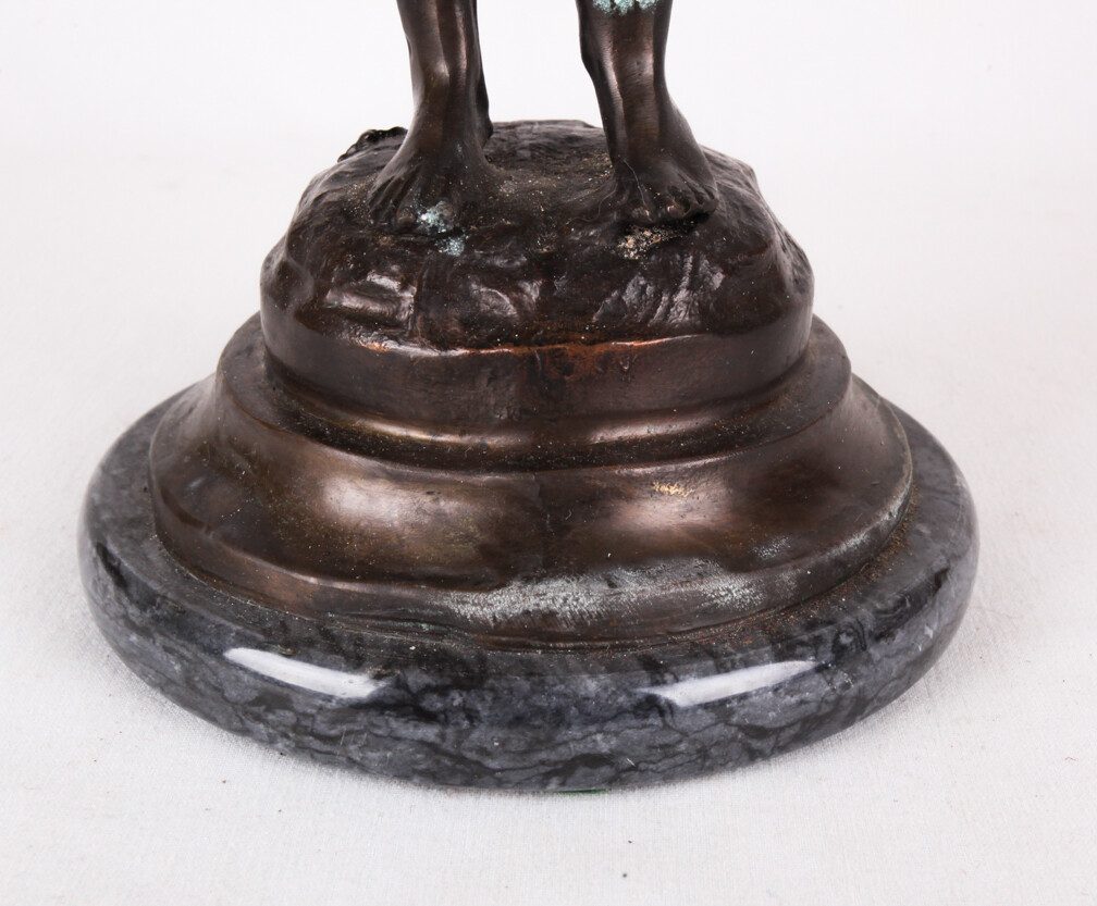 L&F Moreau Bronze Sculpture, « Chanteur Des Rues » (Street Singer), 15&Prime; tall