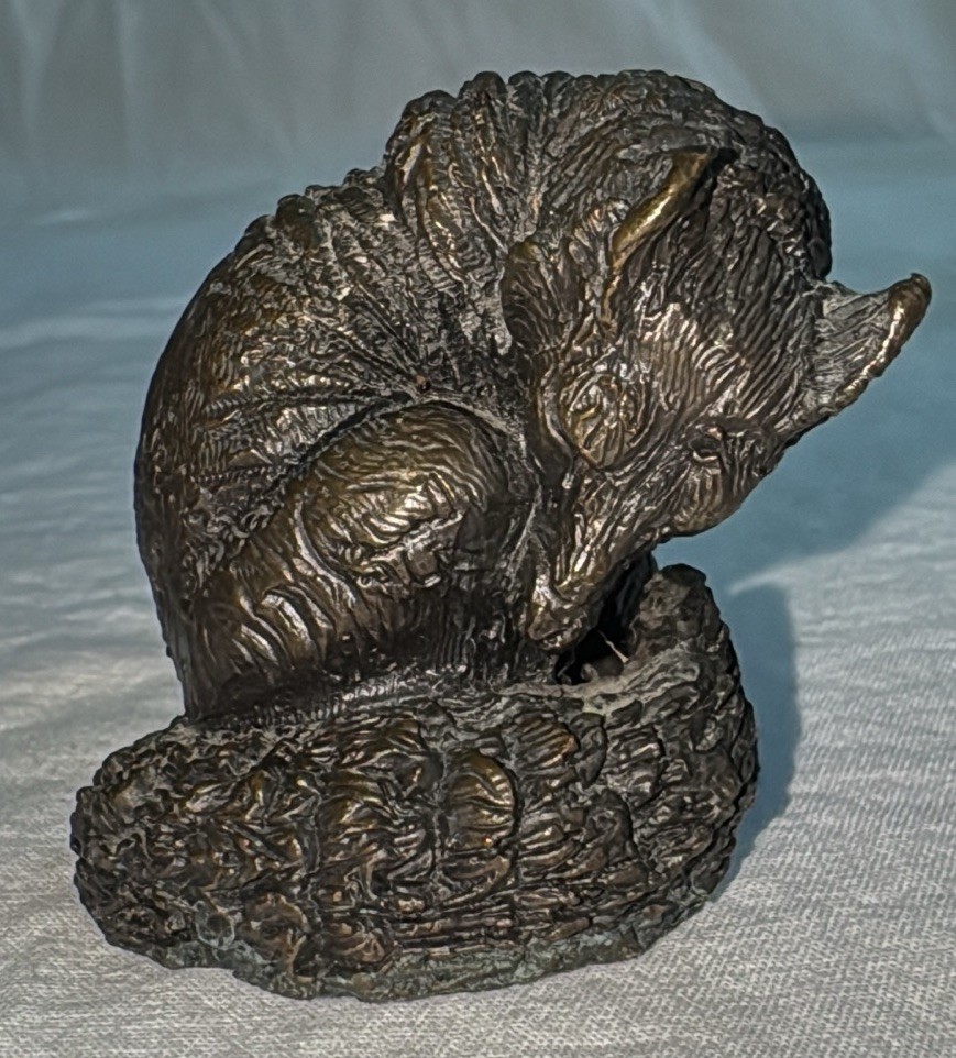 Vintage ‘84 Signed & Numbered Tom Tischler Bronze Fox Statue Sculpture 2.25”