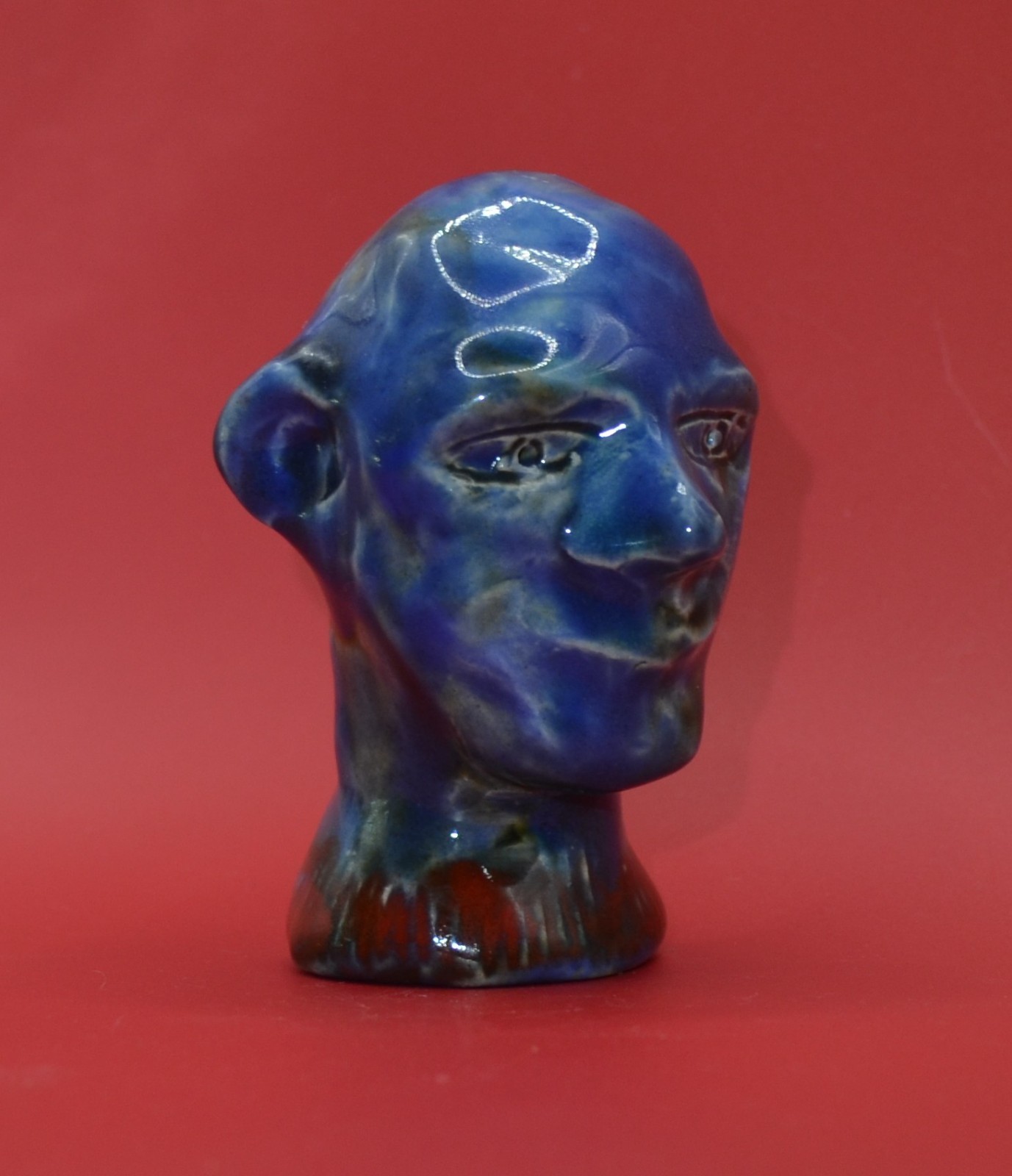 « Blue Practical Astrologist. 1729 BC » – Wonderful Original Clay Sculpture.