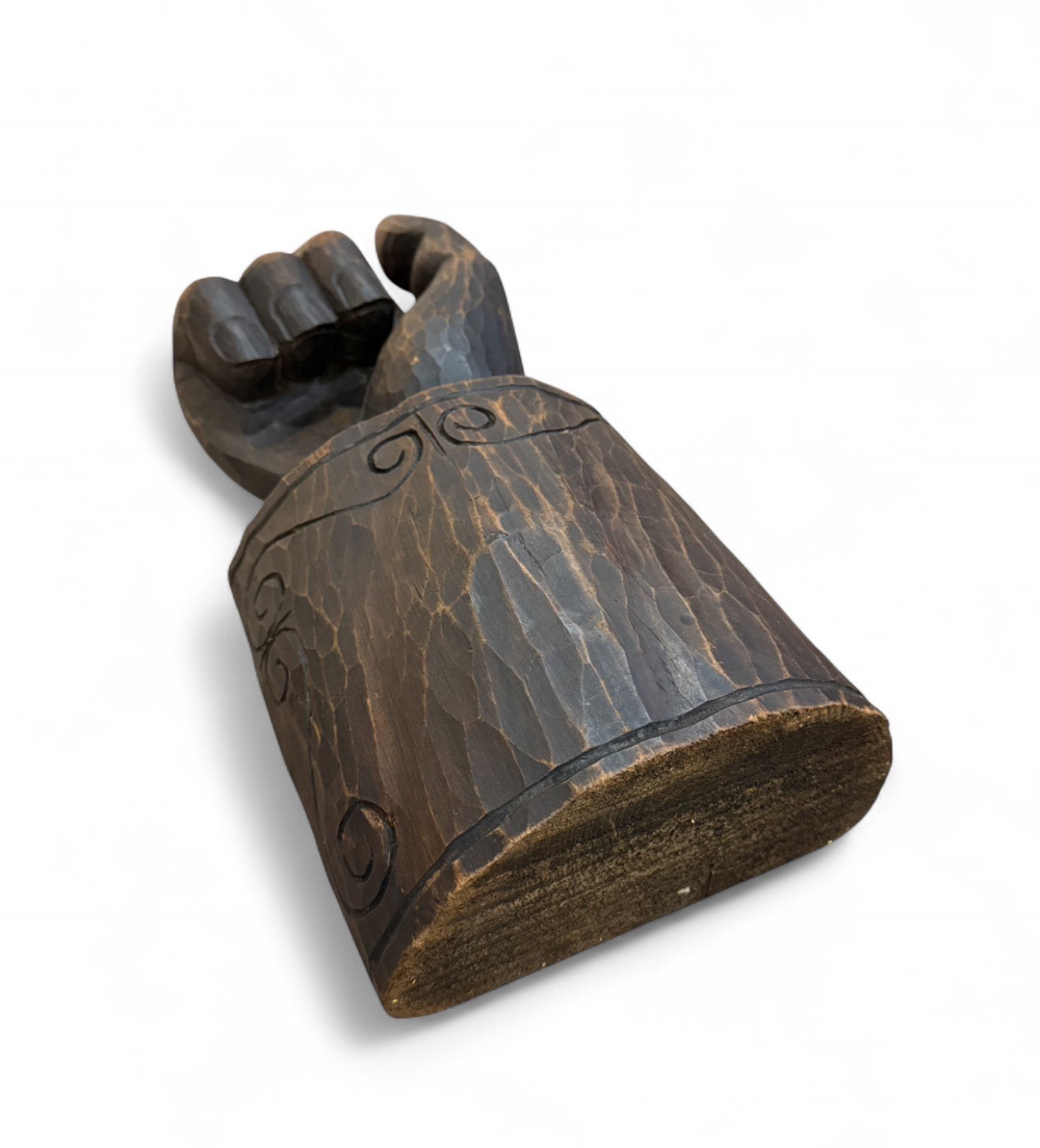 Vintage 1960s Hand-Carved Wood Sculpture • Mid-Century Organic Modern Art • 22″