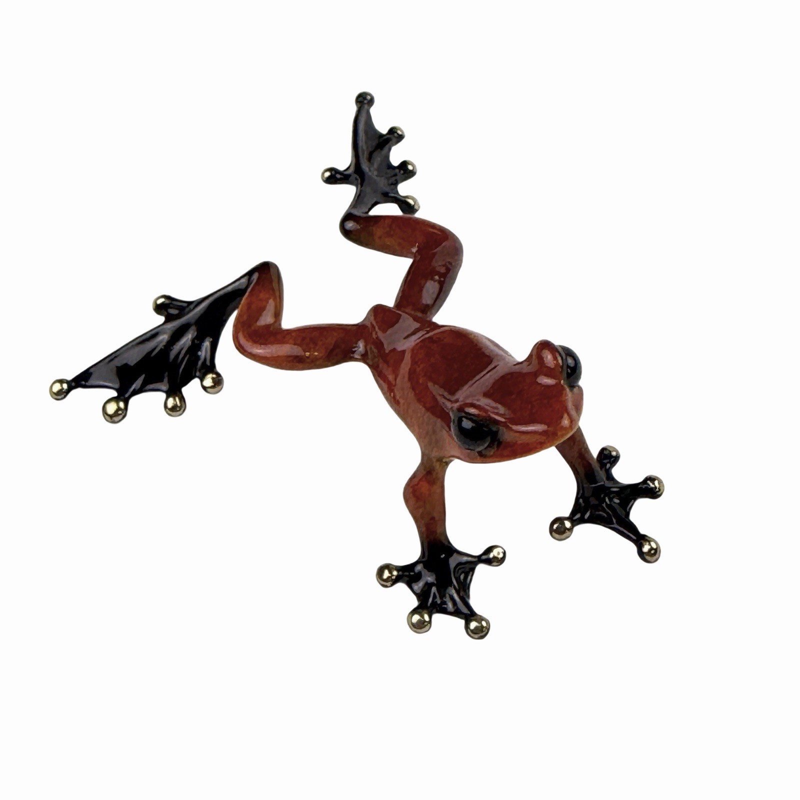 Sunset Frogman Mini Bronze Sculpture by Tim Cotterill 3.75” Frog Red
