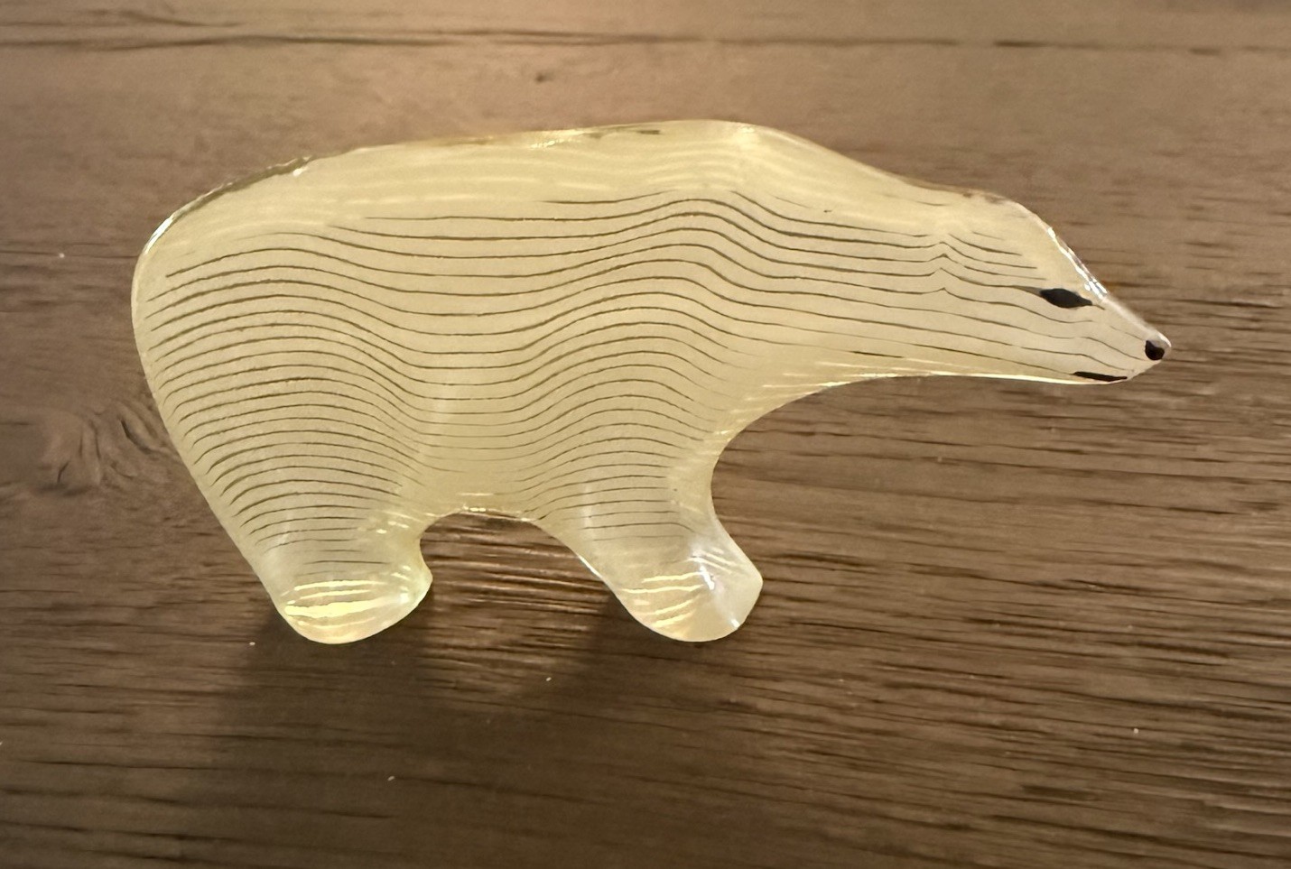 Vintage Abraham Palatnik Lucite Polar Bear Sculpture Op Art Acrylic 1970s MCM