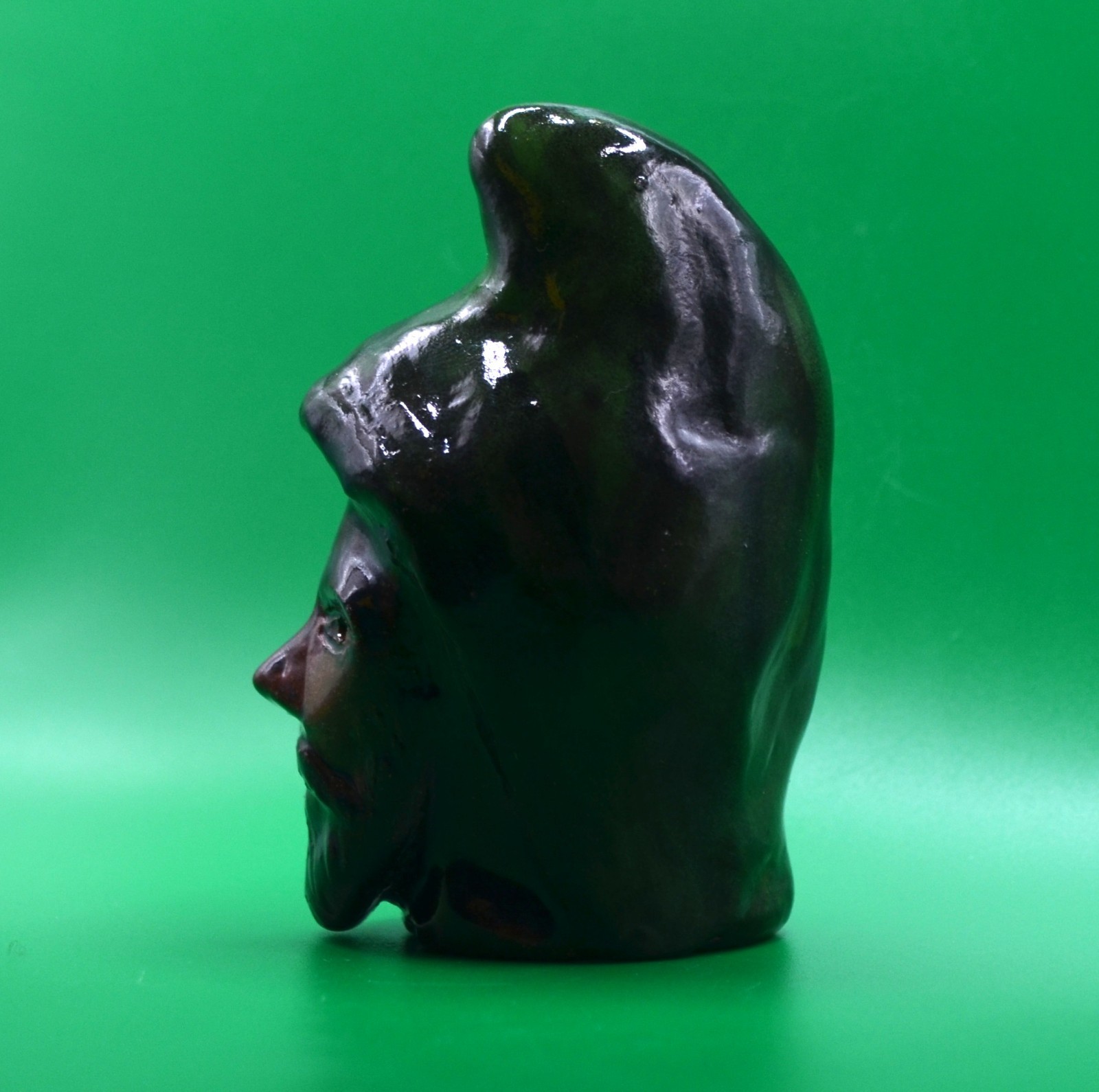 « Scythian in Green Phrygian Cap » – Expensive Original Clay Sculpture. Hand Made.