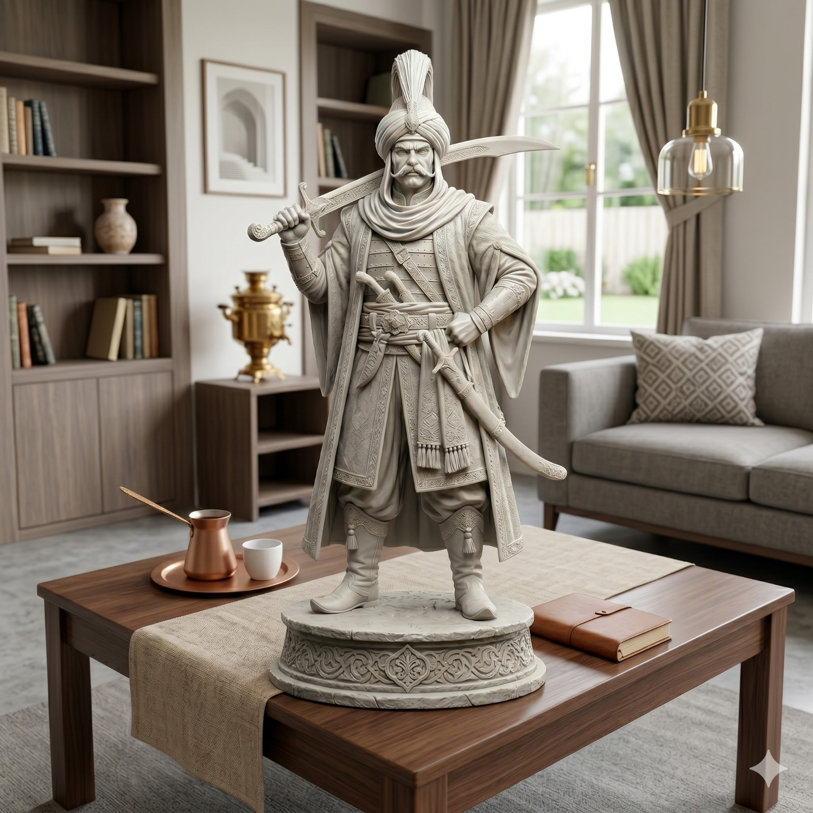 Ottoman Soldier Statue 20cm Resin Sculpture Historical Art Decor