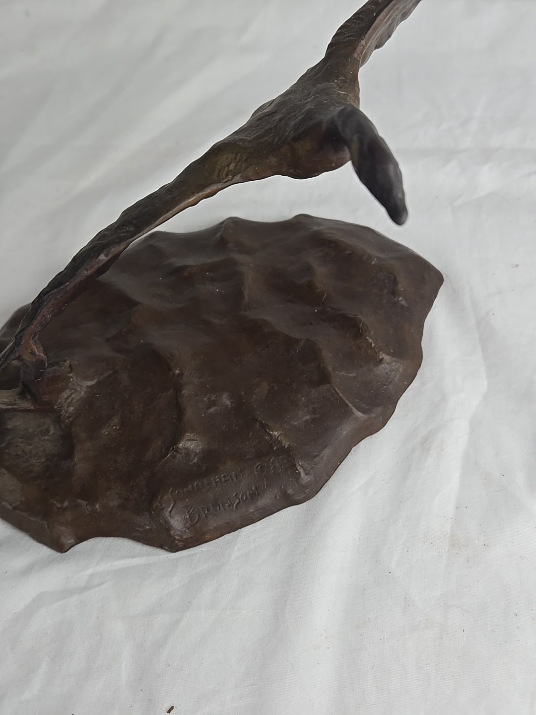 1983 Bronze Sculpture by Jonathan Bronson, « Autumn Flight » Canada Geese Flying