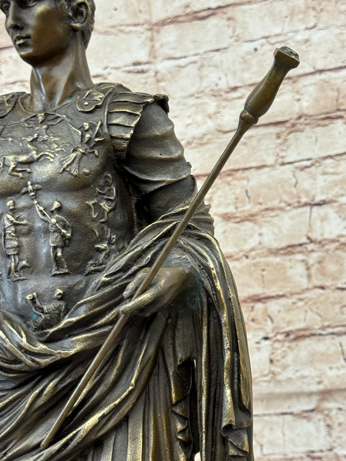 23 LBS Large Young Julius Caesar Bronze Sculpture Art Nouveau Home Decor Figure