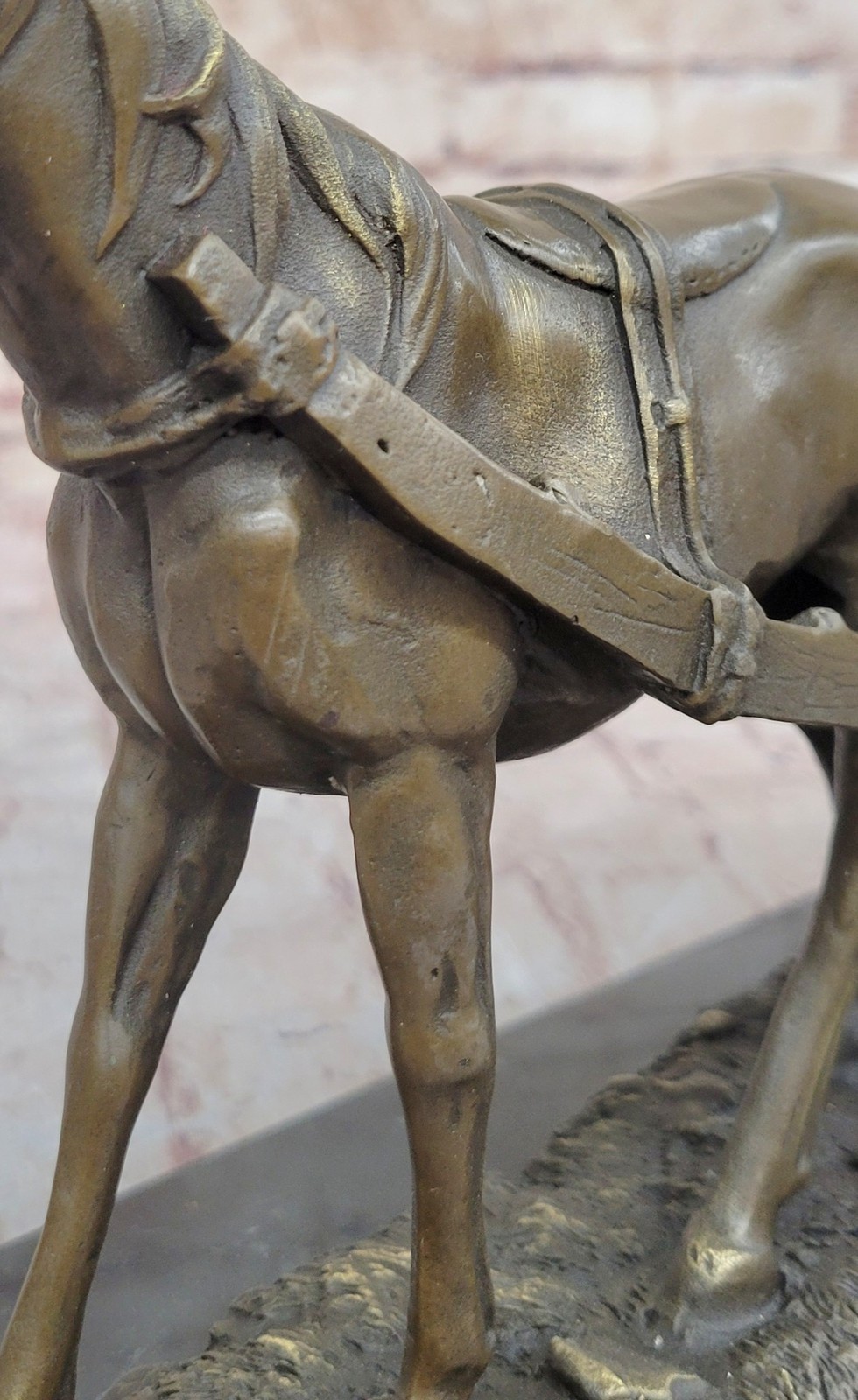 Pony Equestrian Sculpture Art Bronze Marble Statue Tang Draft Work Horse Statue
