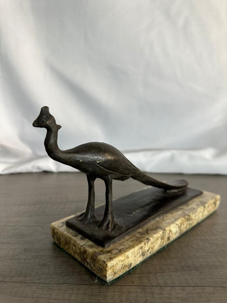 FRANCOIS POMPON  » PEACOCK 1918  » BRONZE SCULPTURE SIGNED AND NUMBERED