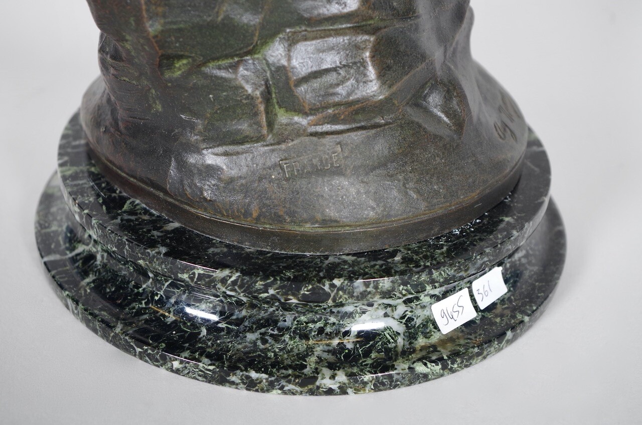Auguste Moreau – L&rsquo;Amour et le Printemps, patinated ruler circa 1880