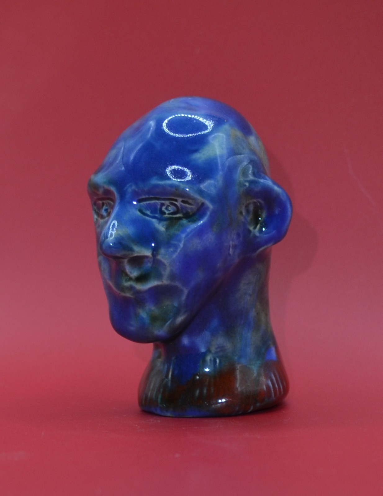 « Blue Practical Astrologist. 1729 BC » – Wonderful Original Clay Sculpture.