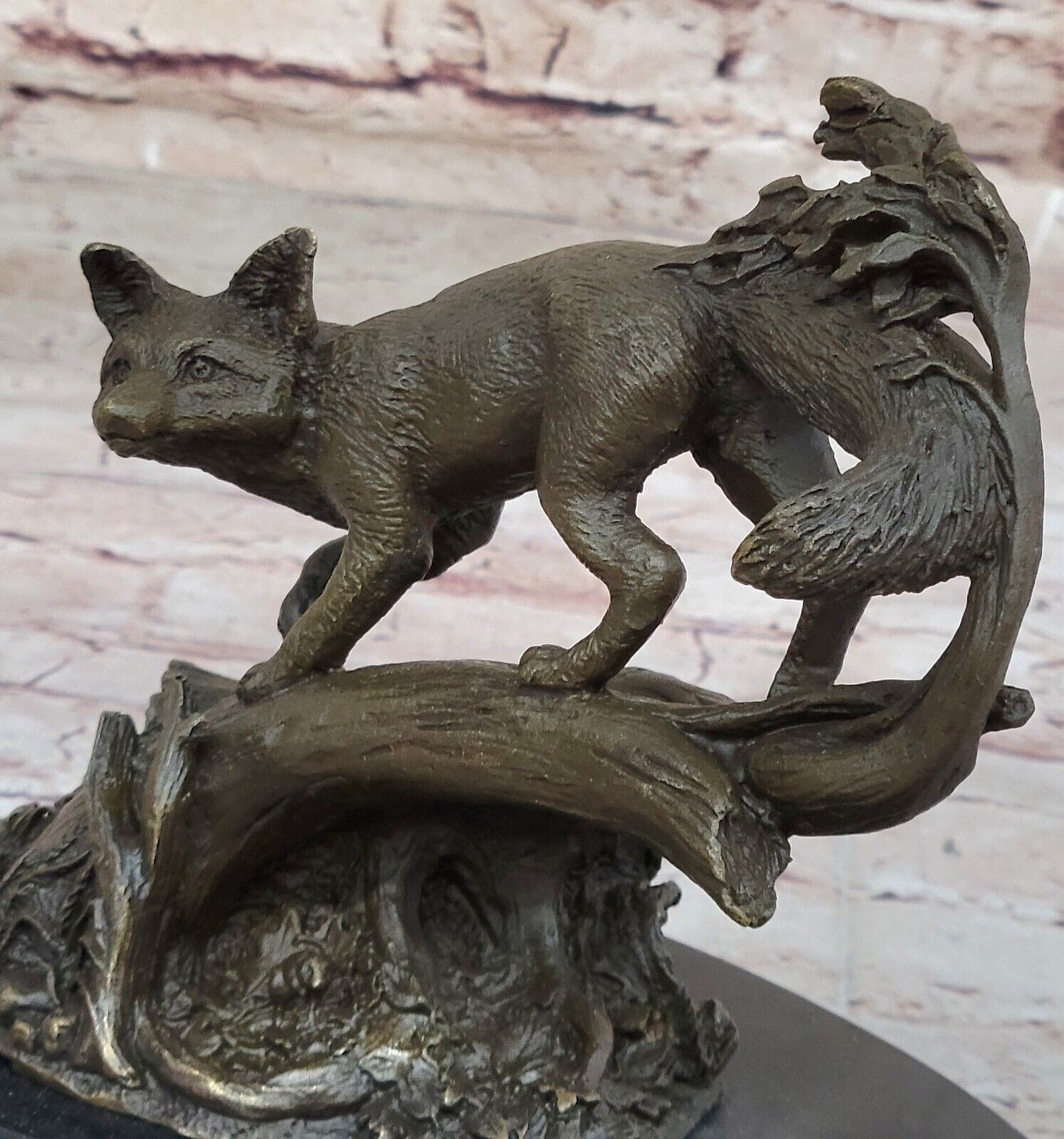 Fox Bronze on Prowl Garden Outdoor Lawn Sculpture made by Lost Wax Method