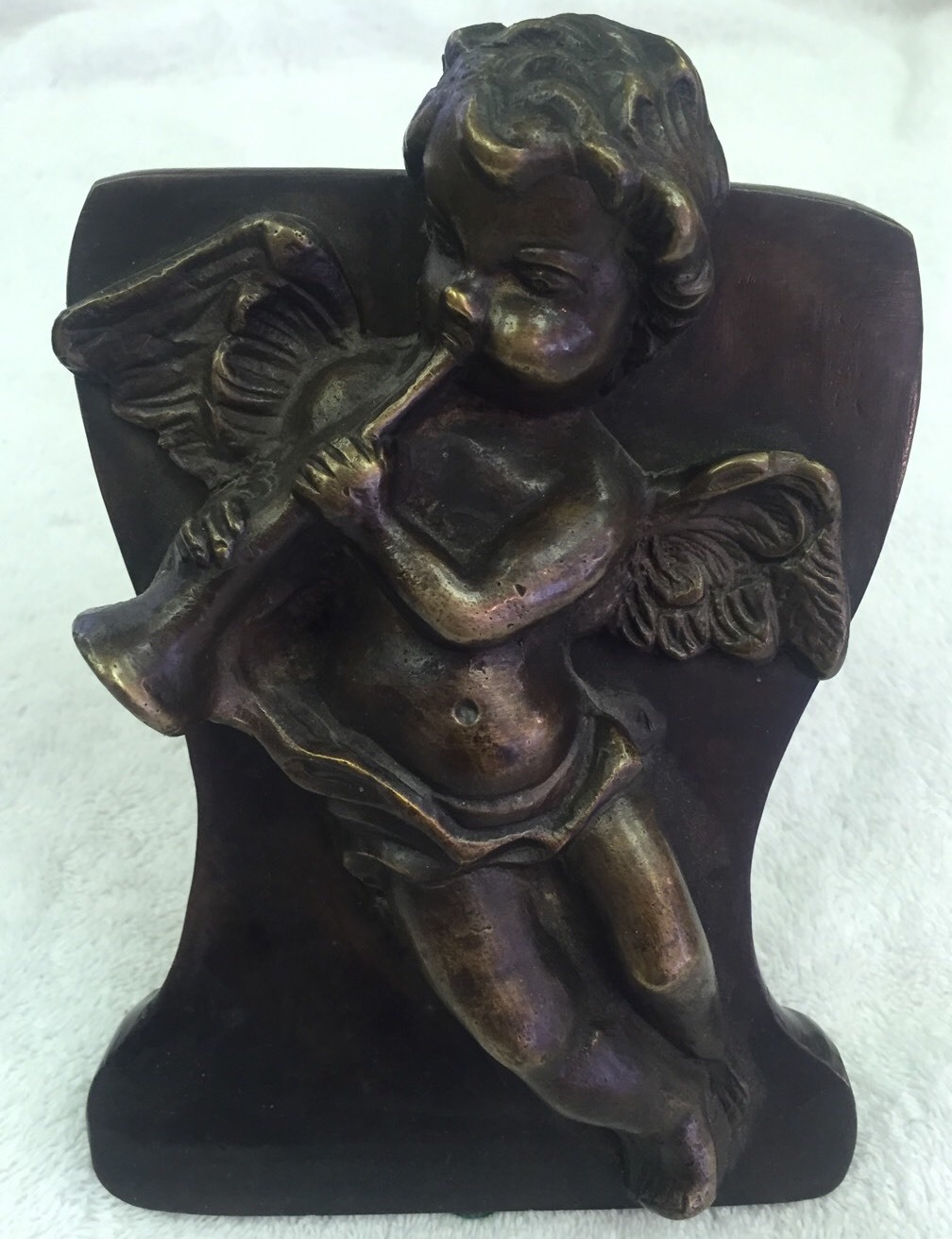 Cherub Bronze Iron Casting Display Piece 7in tall 4.6lbs!!! Extremely RARE