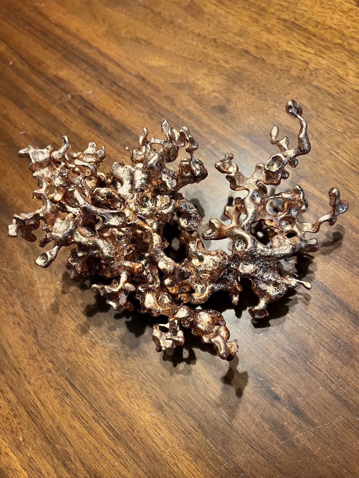 Copper Coral Hand Poured Copper Art Piece Abstract Sculpture Modern Art