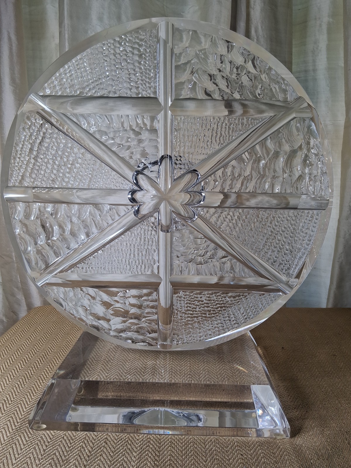 Shlomi Haziza, Acrylic Sculpture, 16 Inches In Diameter, 18 Tall,Clear,Textured