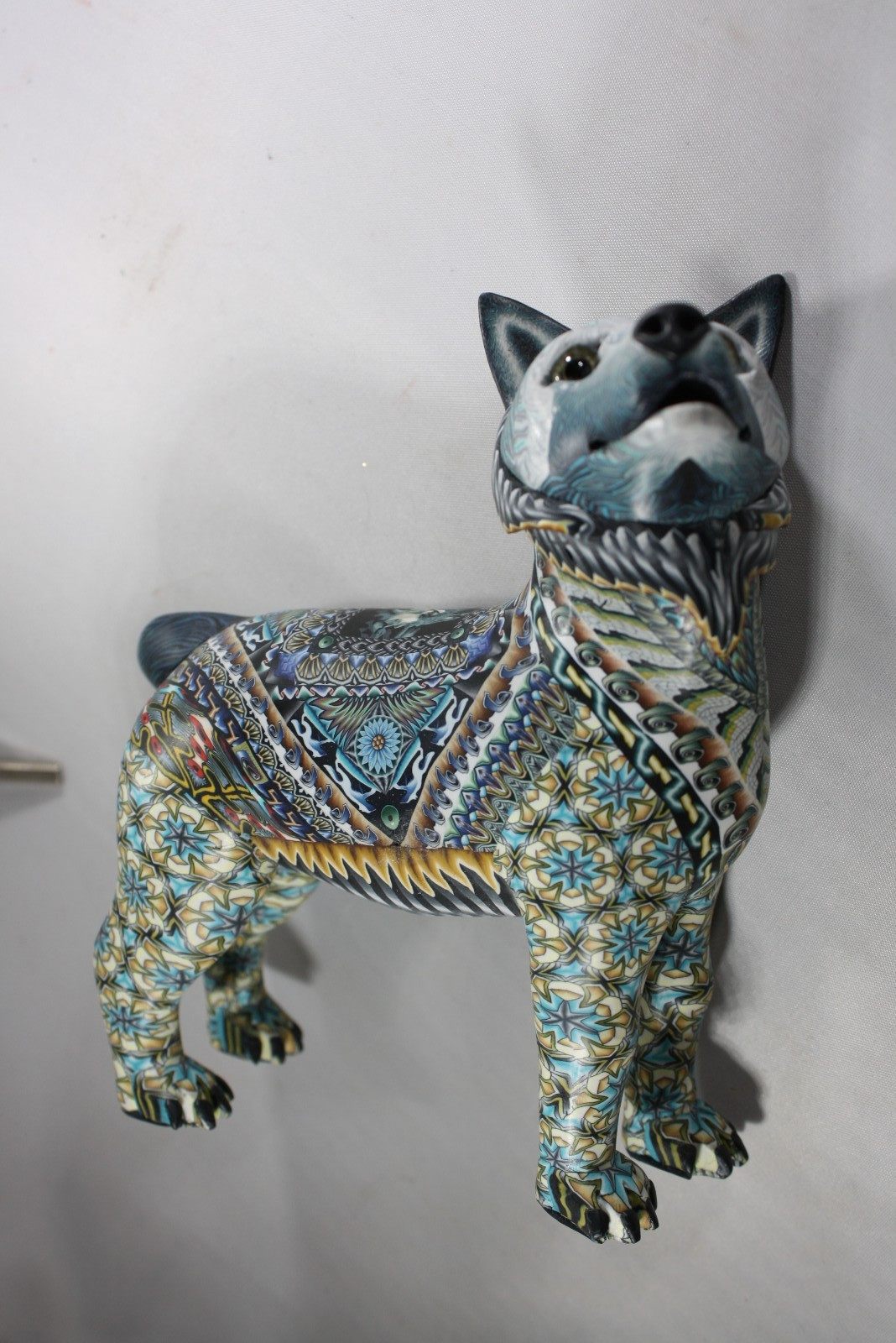 JON STUART ANDERSON 5.5&Prime; WOLF FIMO 2019 Intricate Polymer ARTIST Sculpture