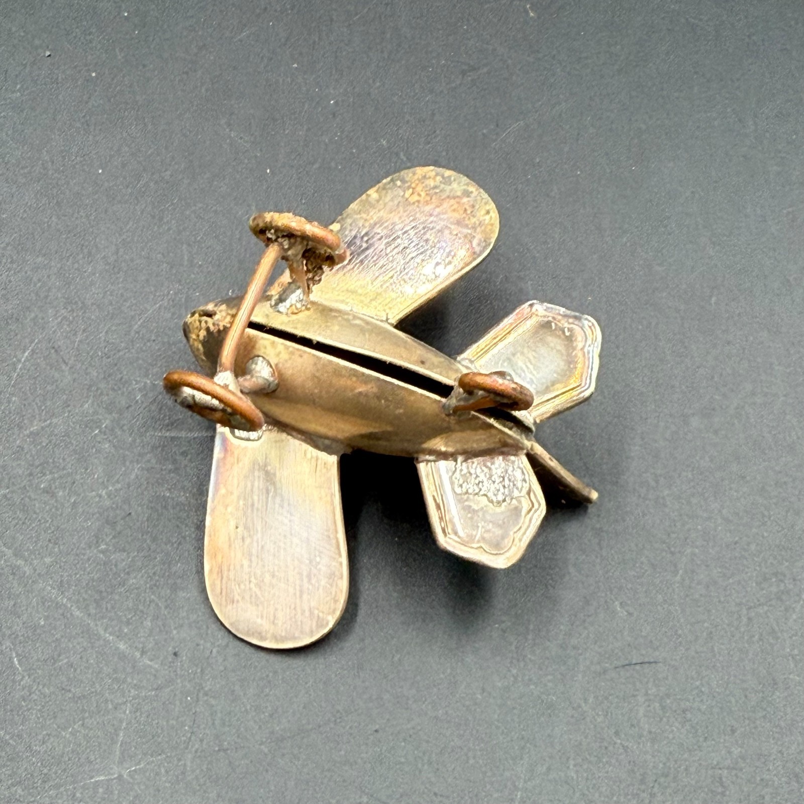 Vintage Handmade Model Airplane Metal Sculpture