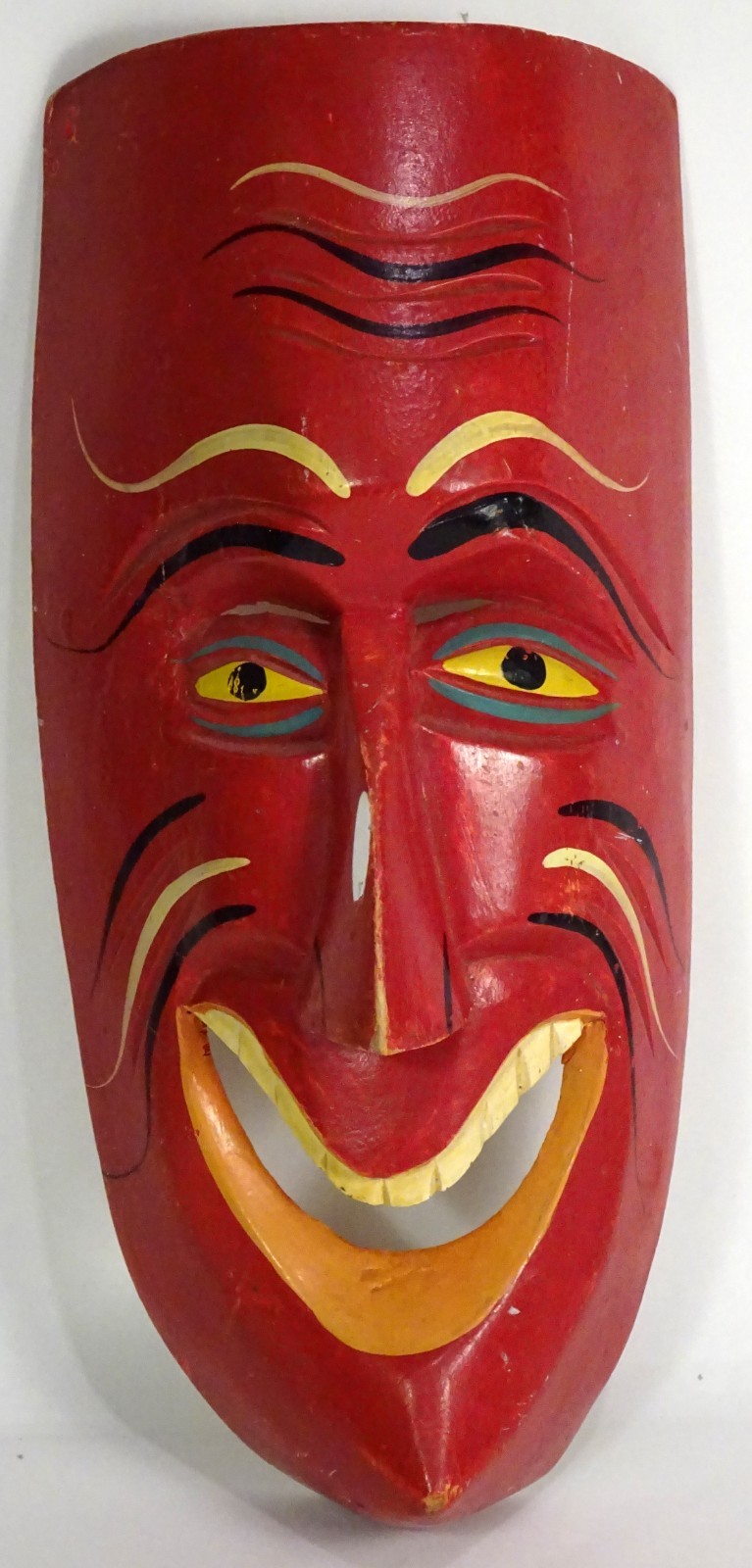Vintage Carved & Painted Wooden MASK-Wood-Folk Art