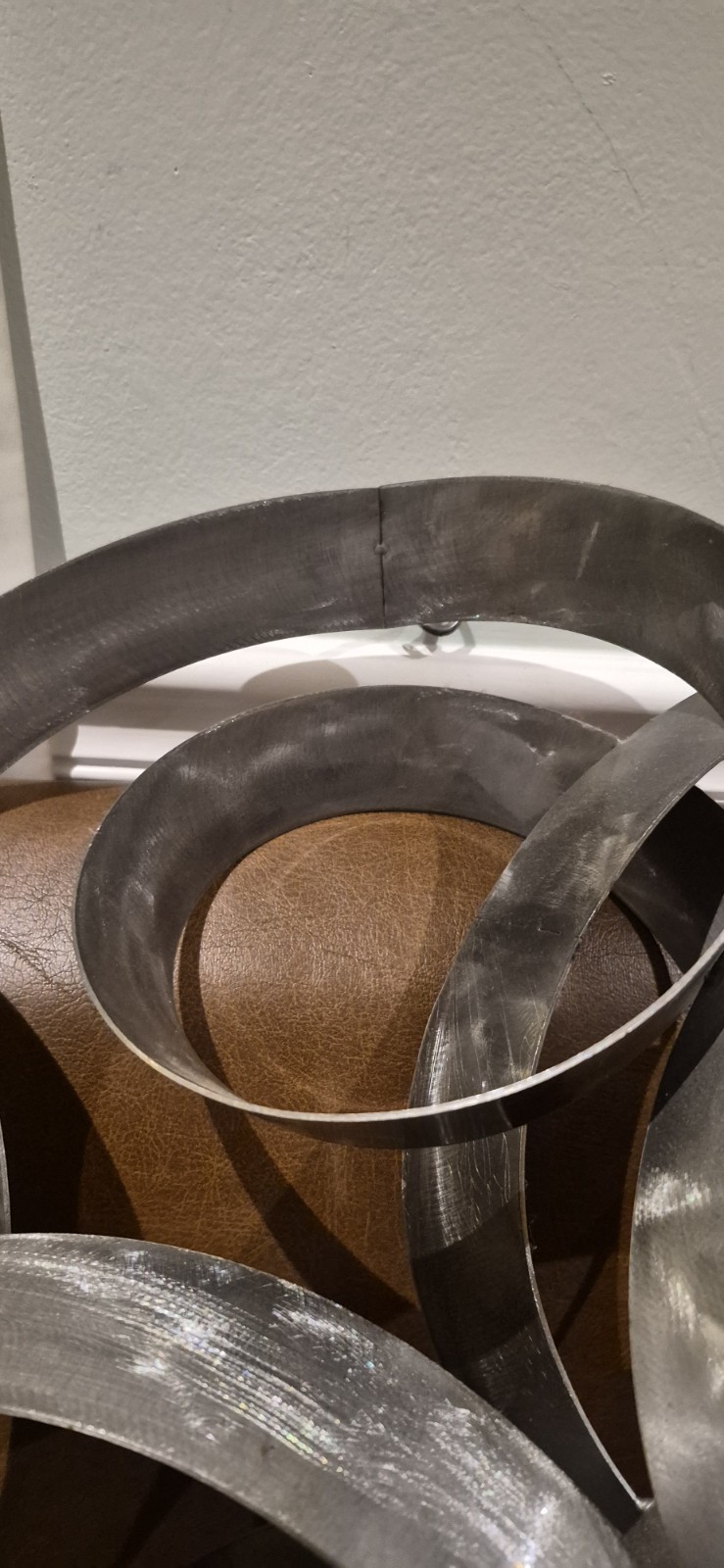 C. Jere Brushed Steel « Continuity » Dimensional Circles Hanging Wall Sculpture