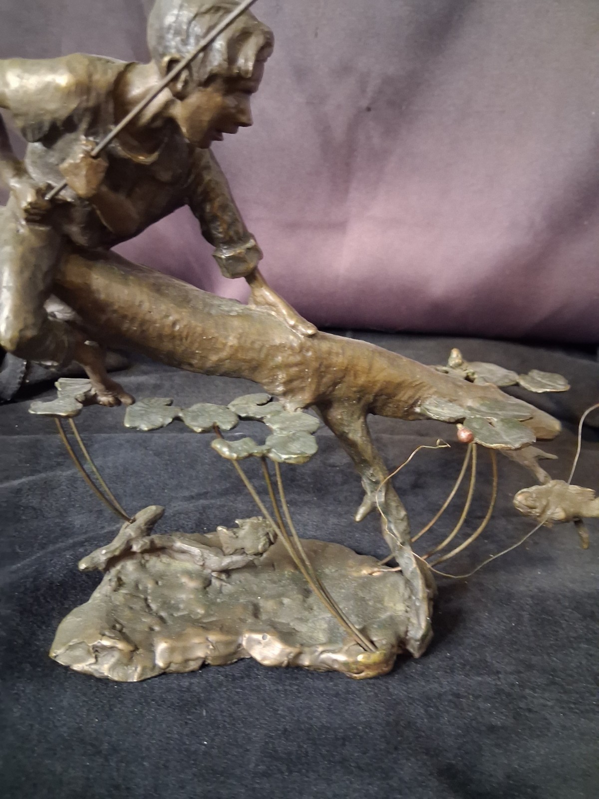Mark Hopkins Bronze “Fishing Hole” 1997 Signed Limited Edition Sculpture