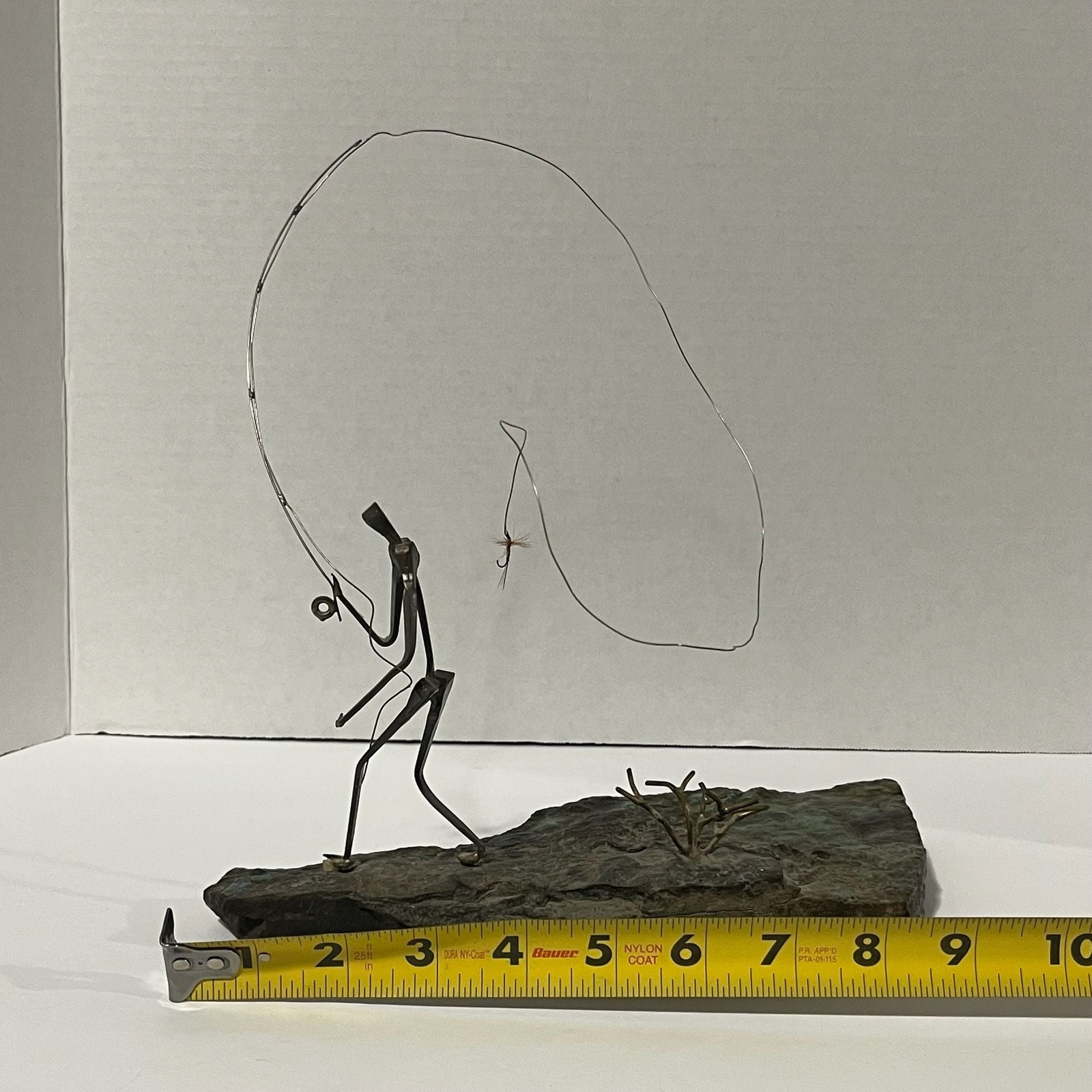 Patrick McGuire Brutalist Metal Wire Fly Fishing Sculpture