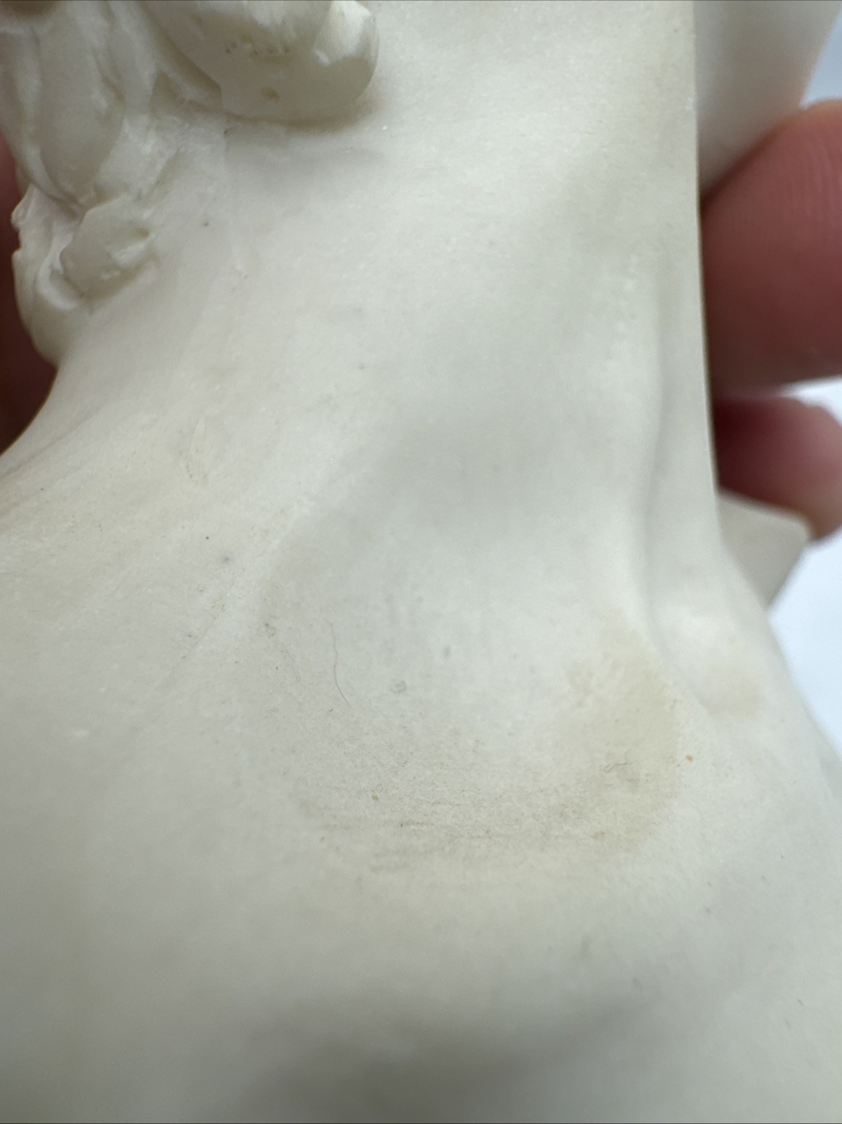 Vintage Michelangelo David Bust Carved Alabaster Marble Base 6,5