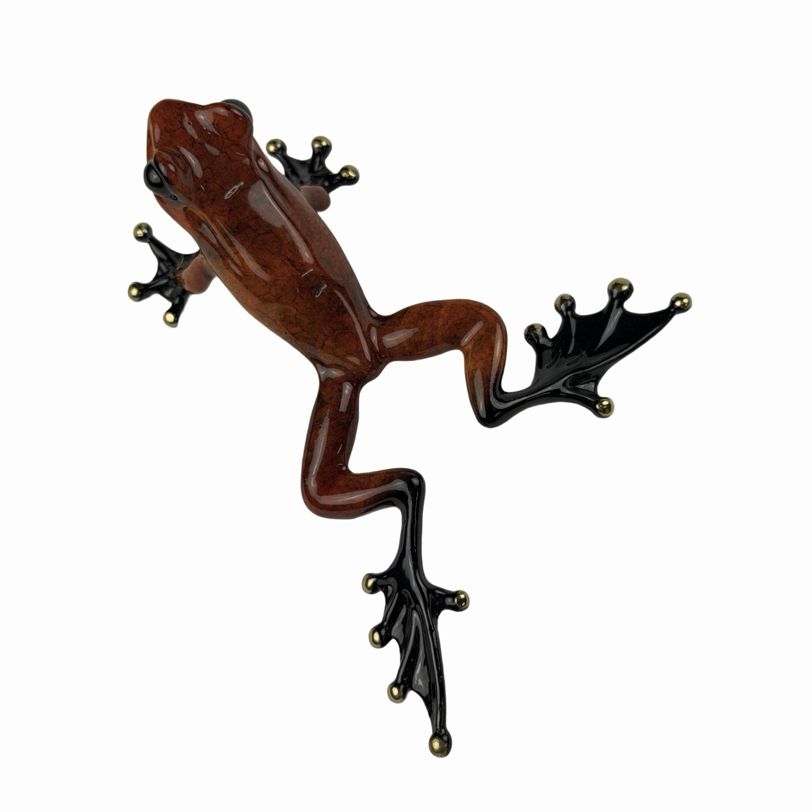 Sunset Frogman Mini Bronze Sculpture by Tim Cotterill 3.75” Frog Red