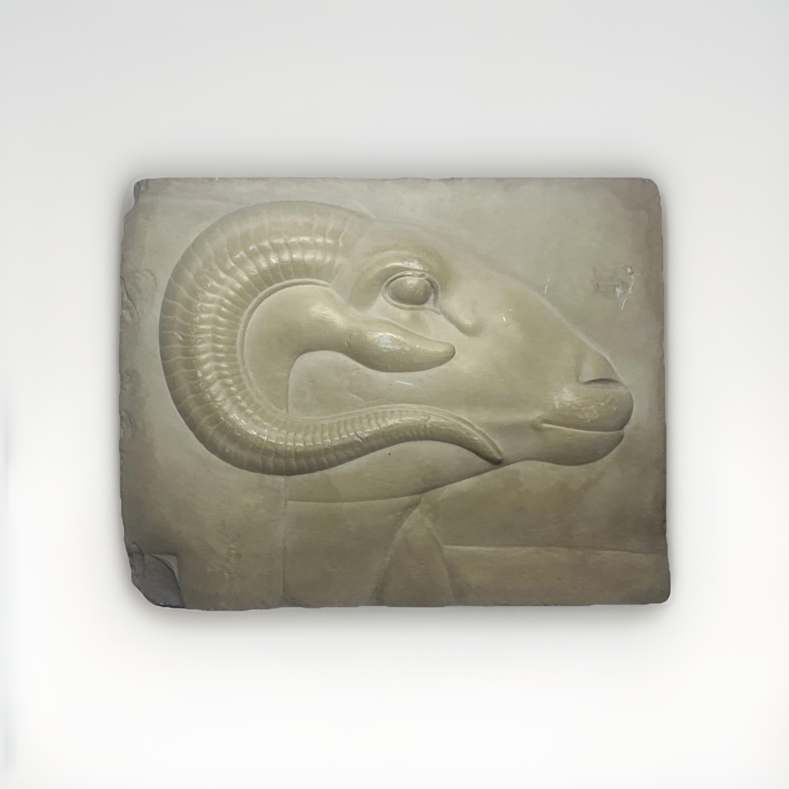 Metropolitan Museum of Art Adapted Ram’s Head Limestone 8.5” x 7”