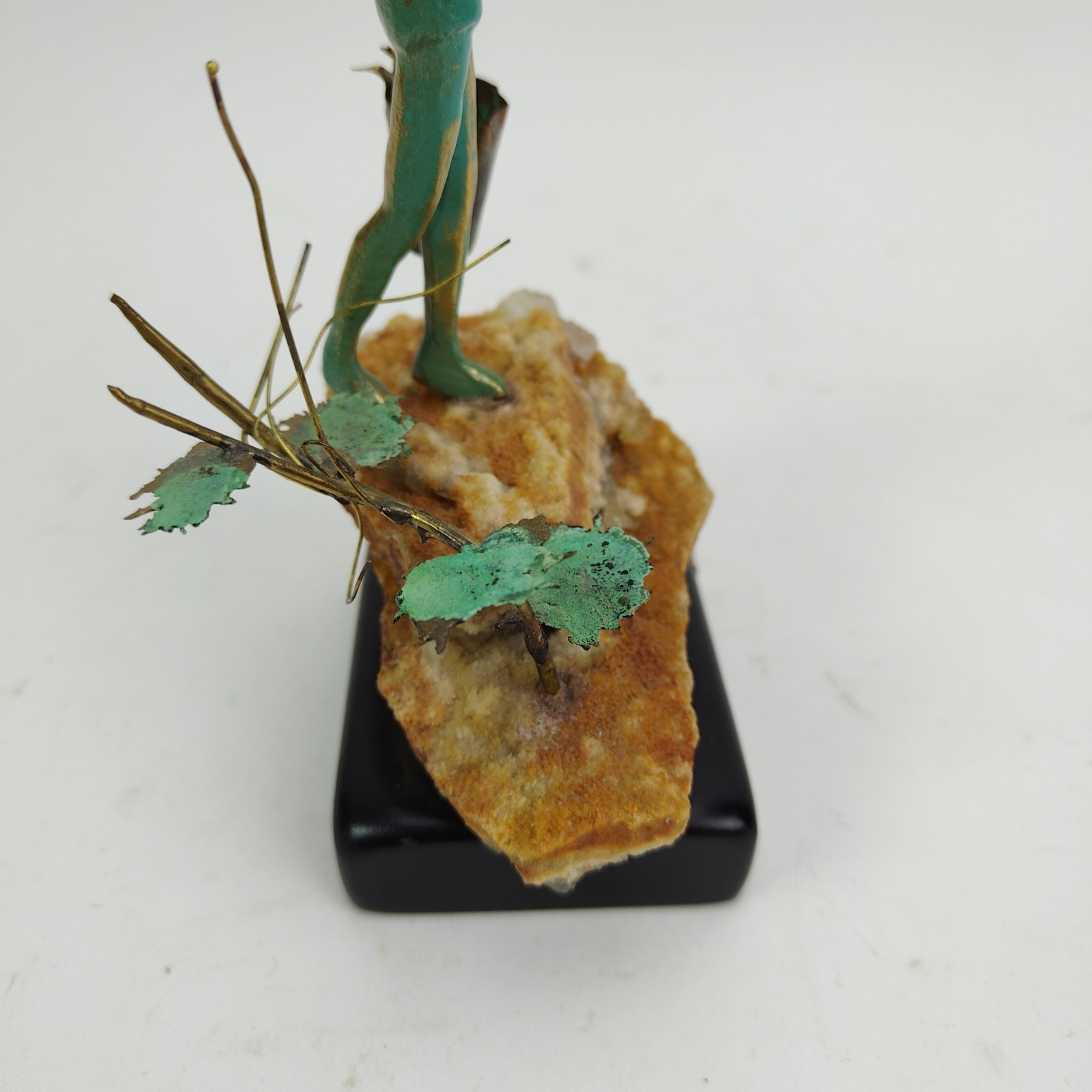 Malcolm Moran Bronze Sculpture Fishing Boy Figurine Signed MCM Art Vintage 1972