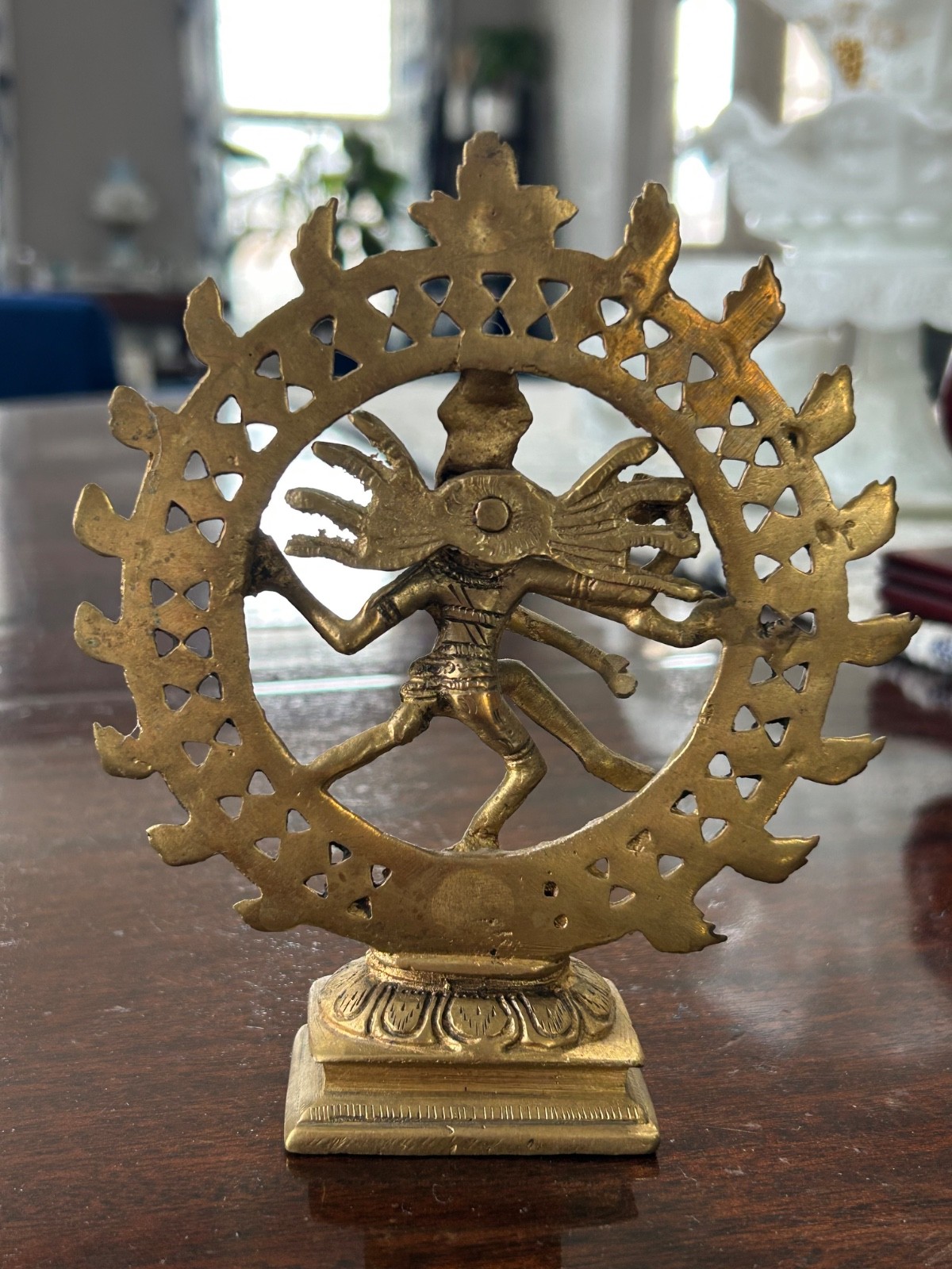 Vintage Brass Hindu Statue Shiva Nataraja form Lord of the Dance approx. 6”