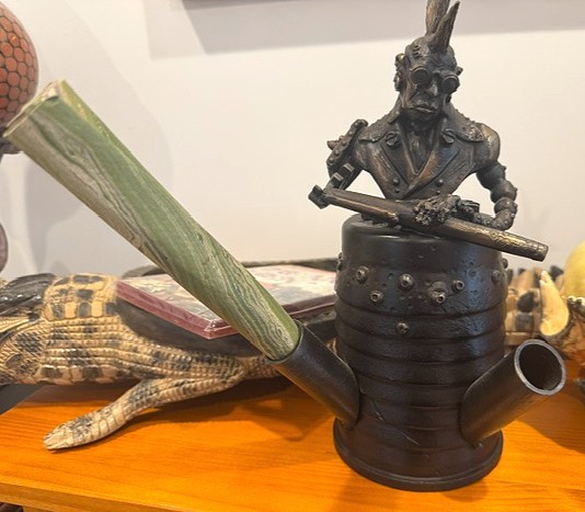 Vincent Villafranca « Steampunk Scribe » original bronze sculpture desk S/D 2016