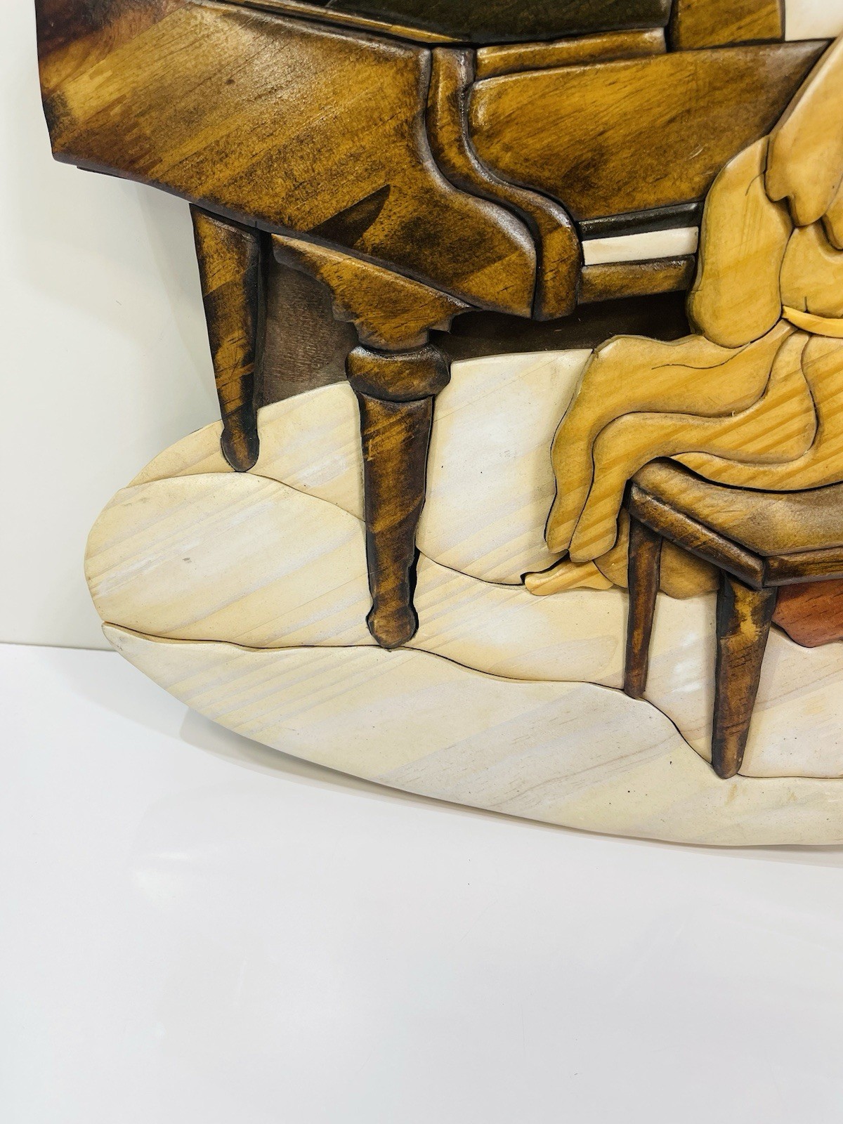Intarsia – Wood Art – Piano Teacher Mother Child Girls Gift for Musician 15”