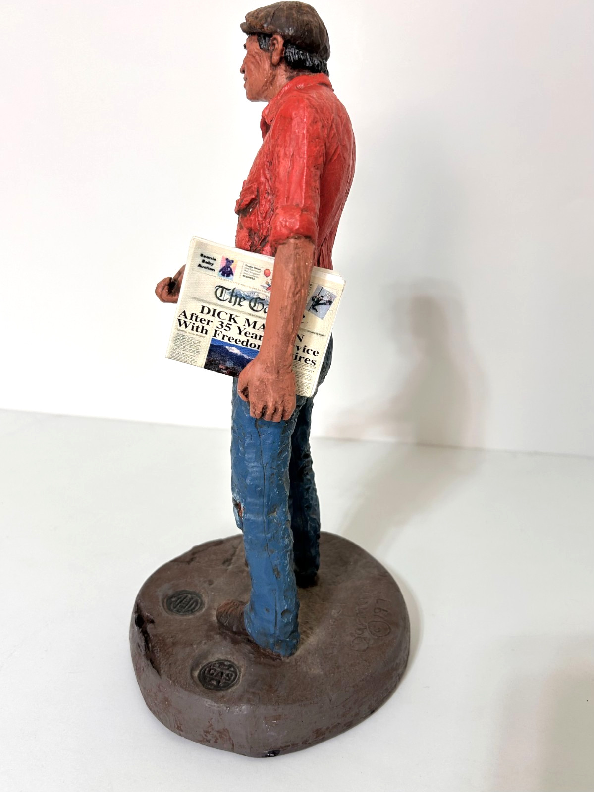 Rare vintage Michael Garman Signed Sculpture Newsman 1977 The Gazette Colorado