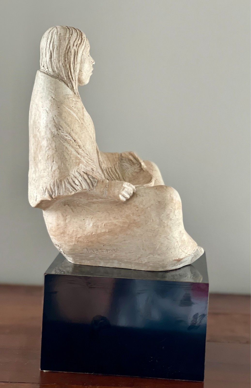 Vintage 1983 Austin Productions Marshall Sculpture Native American Seated Woman