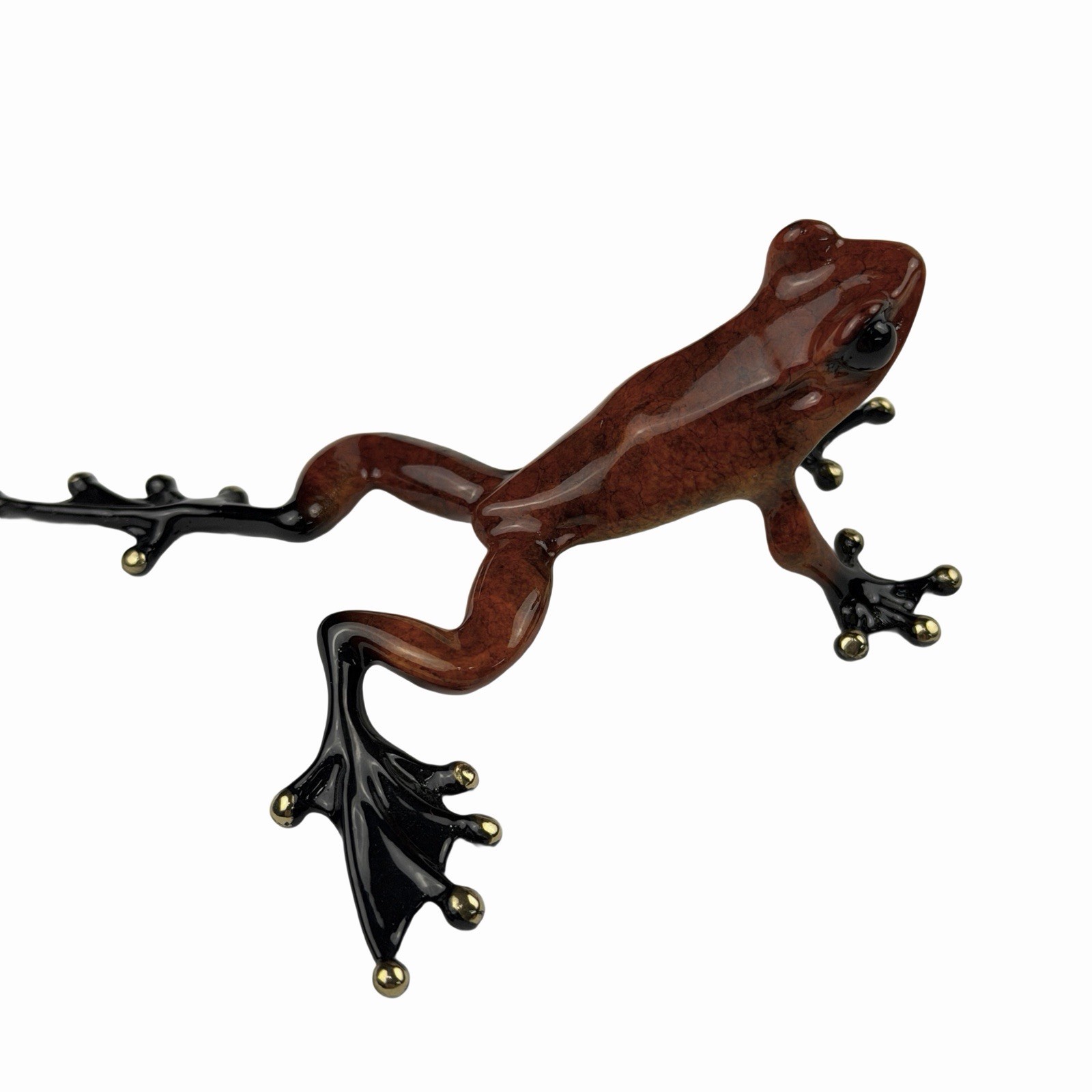 Sunset Frogman Mini Bronze Sculpture by Tim Cotterill 3.75” Frog Red