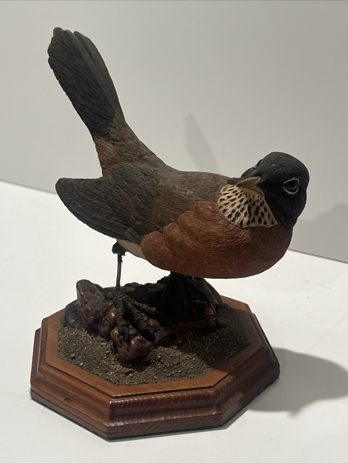 Bird Wood Sculpture Painting John R Fairfield California Famous Vintage 1990