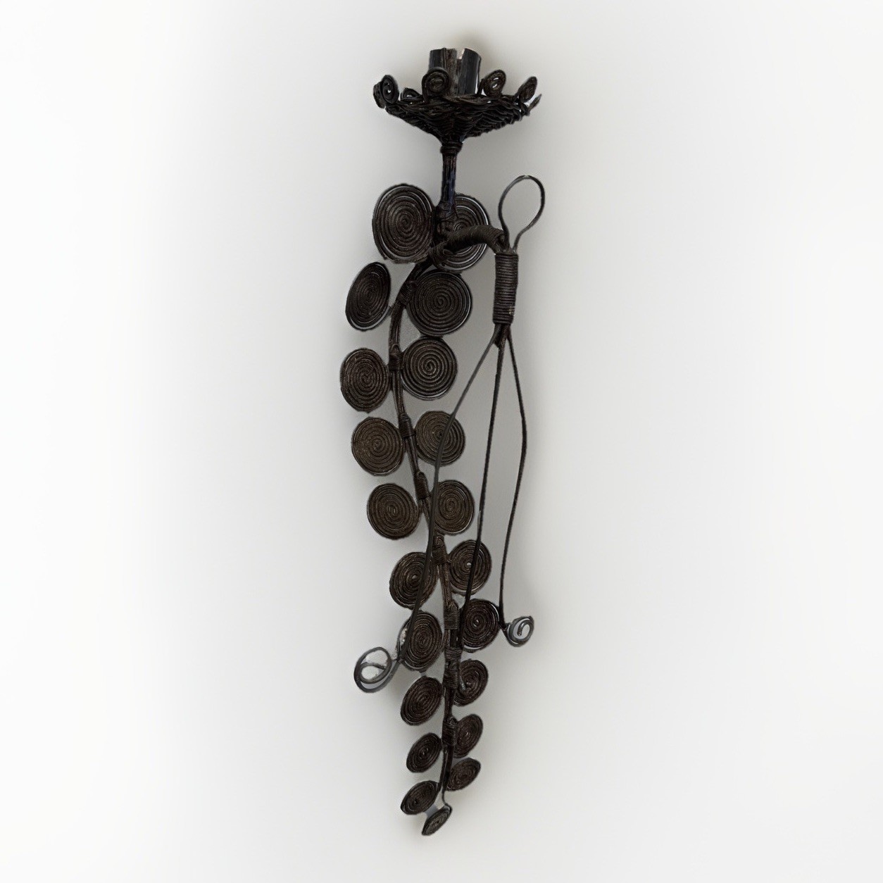 Biomorphic Sculptural Metal Art Handmade Wall Sconce
