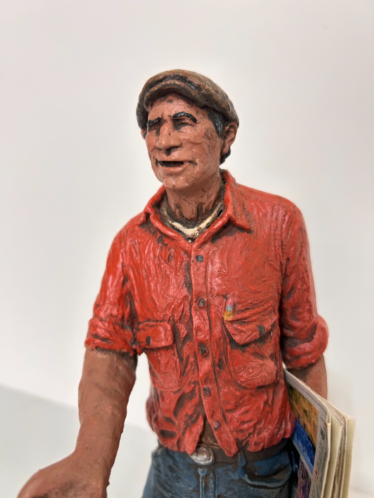 Rare vintage Michael Garman Signed Sculpture Newsman 1977 The Gazette Colorado