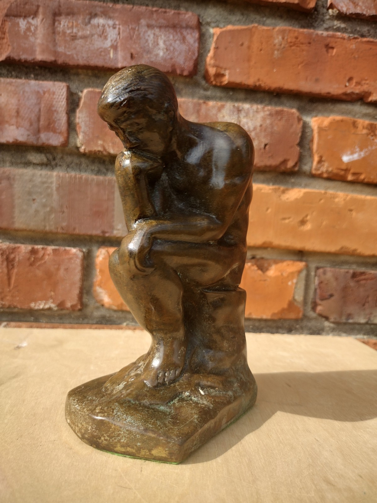 MCM Auguste Rodin The Thinker Statue Heavy Cast Bronze Alloy Seated Man Sculptur