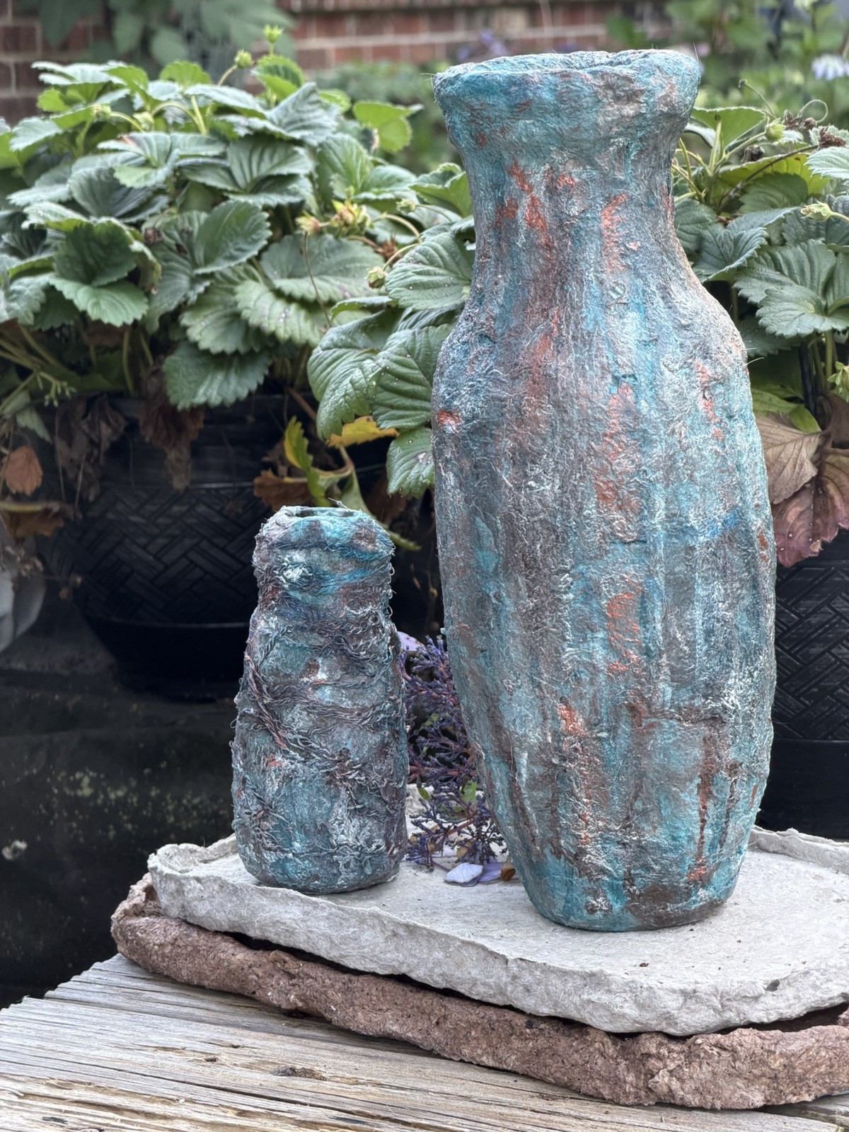 Treasures from the Gulf One of a Kind Contemporary Mixed Media Art Pair