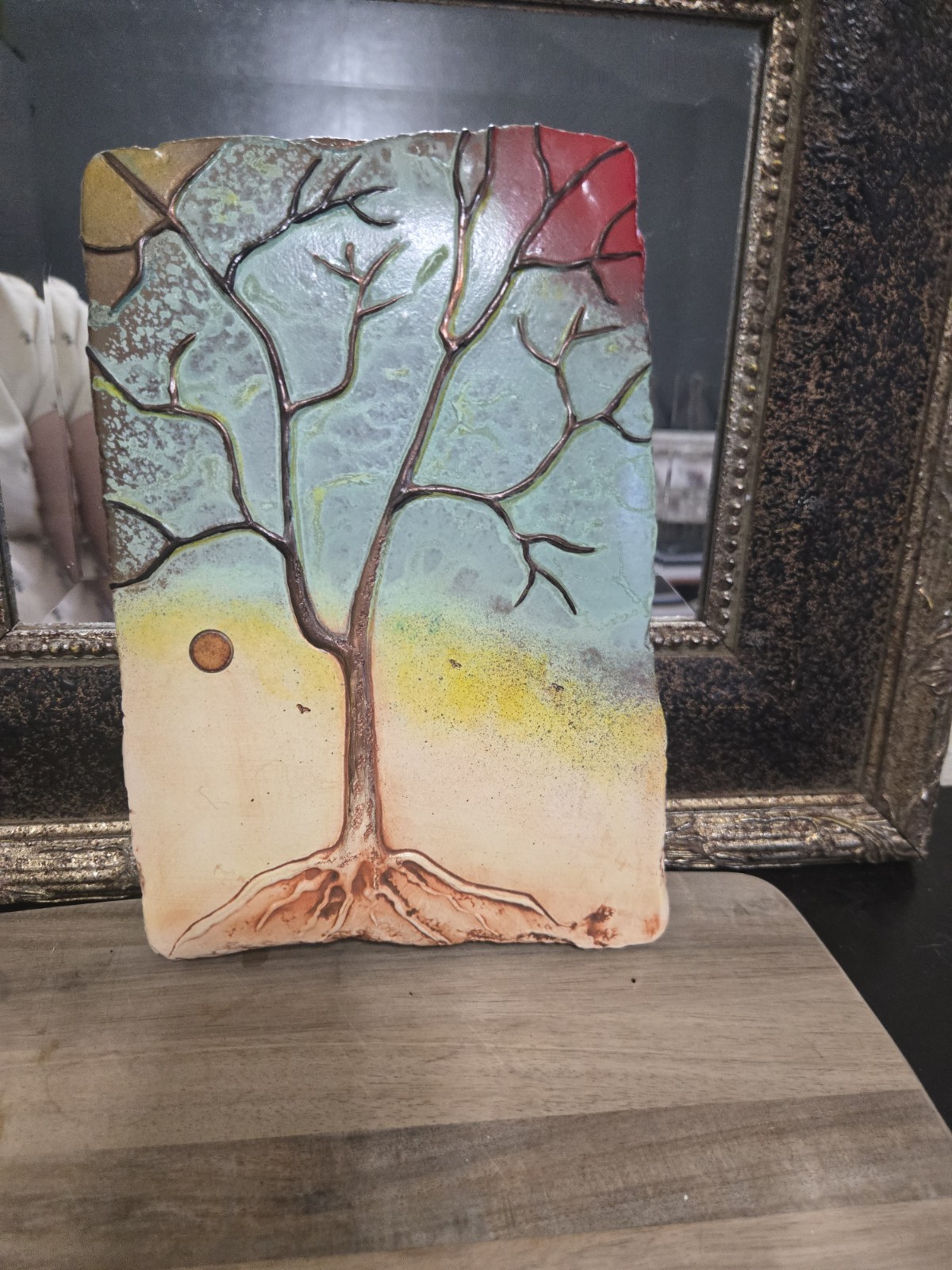 Dominique Blain Ceramic Sculpture Wall Plate « Tree Of Life” 2010. Artist Signed