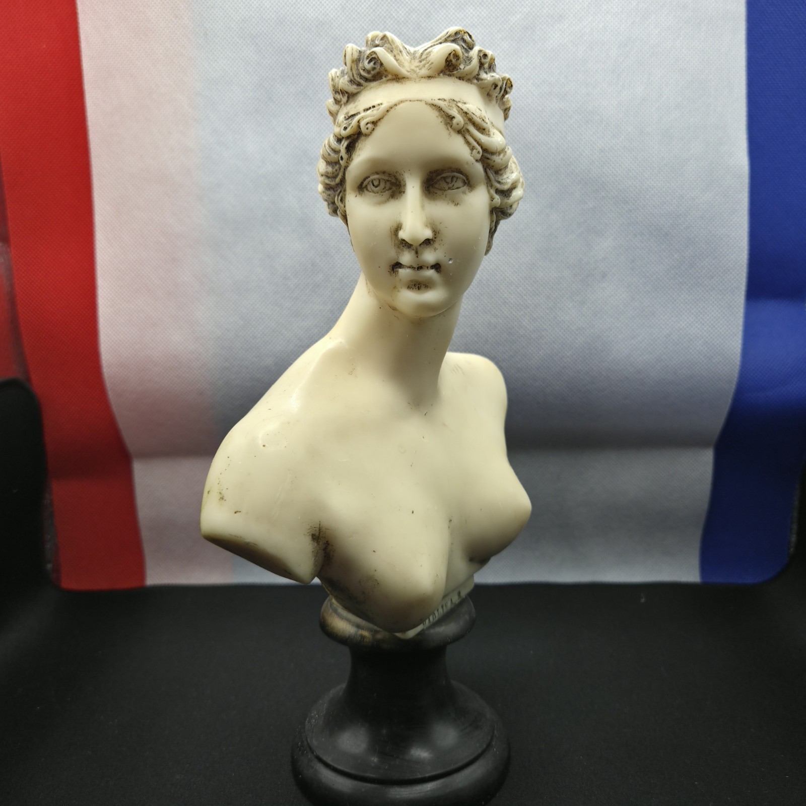 A Santini Paolina Bust Vintage Neoclassical Sculpture Marble/Alabaster Resin