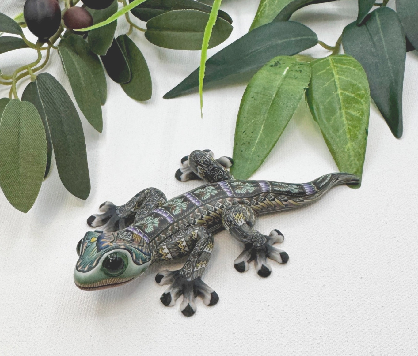FIMO BABY GECKO LIZARD! -ONE-OF-A-KIND!- AMAZING DETAIL! – FREE SHIPPING!