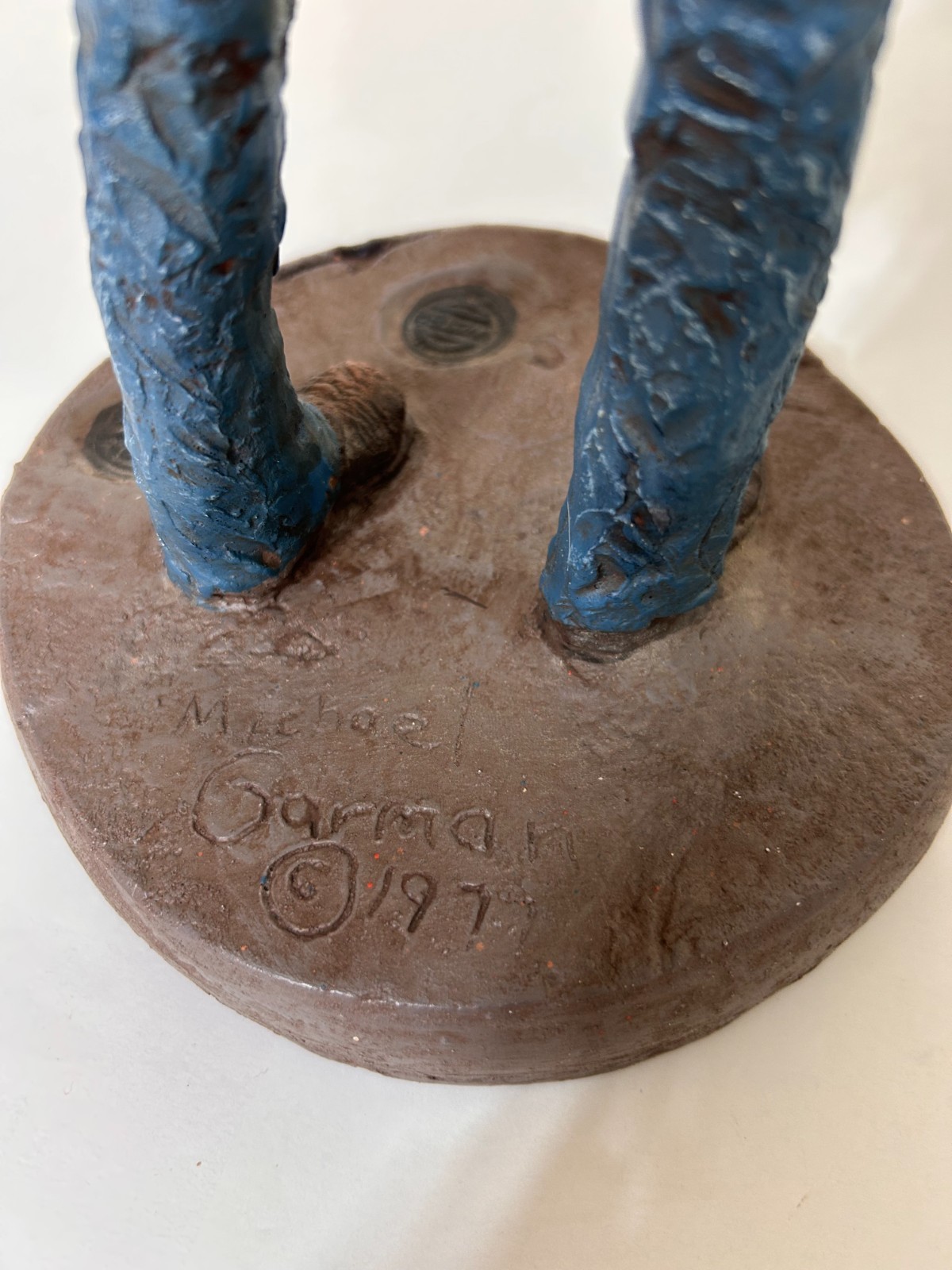 Rare vintage Michael Garman Signed Sculpture Newsman 1977 The Gazette Colorado