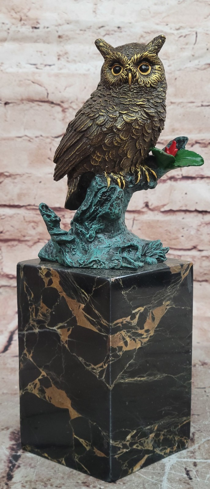 Multi-Color Milo Bronze Owl Sculpture Symbol of Wisdom Collectible Figurine