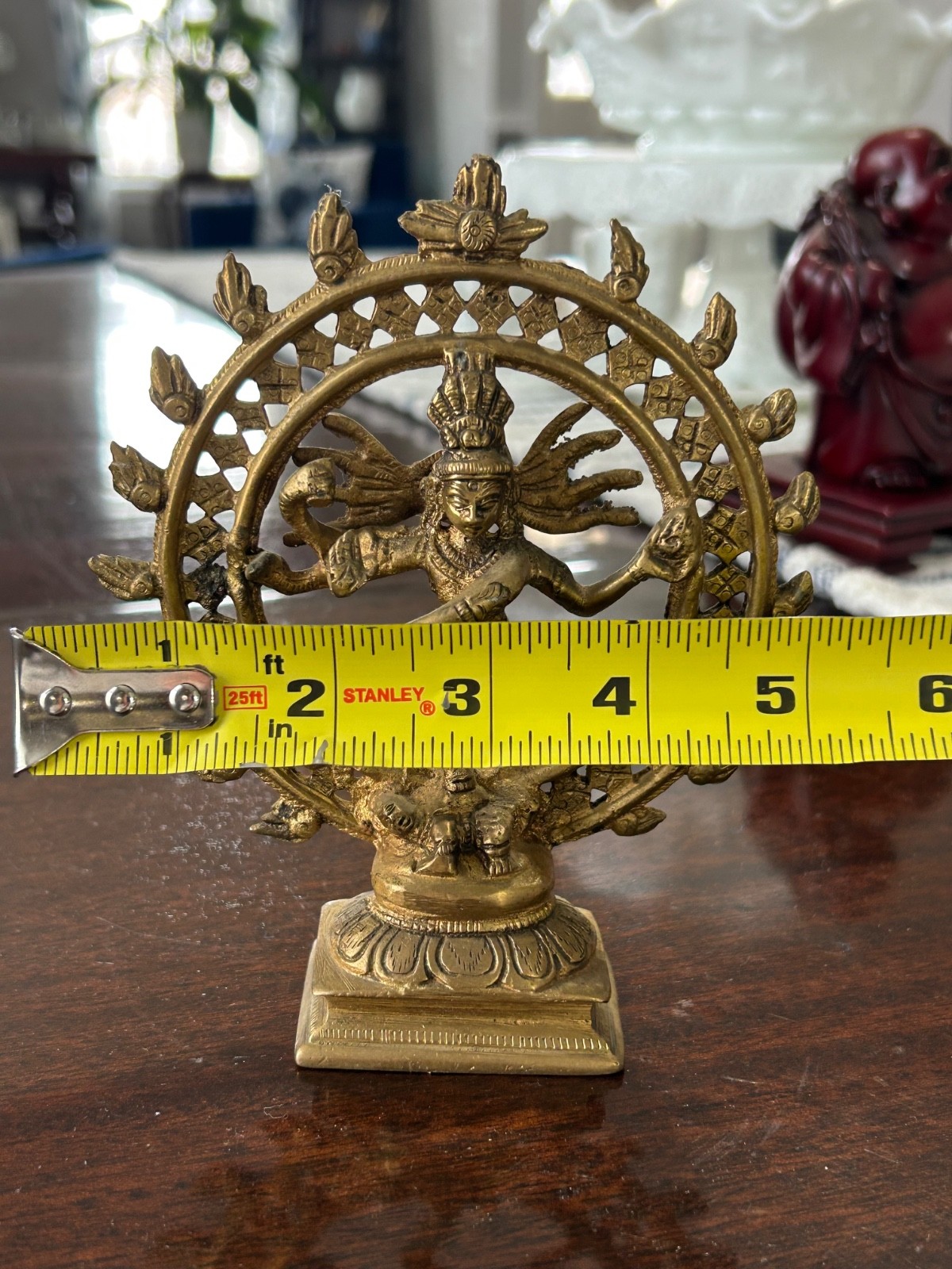 Vintage Brass Hindu Statue Shiva Nataraja form Lord of the Dance approx. 6”