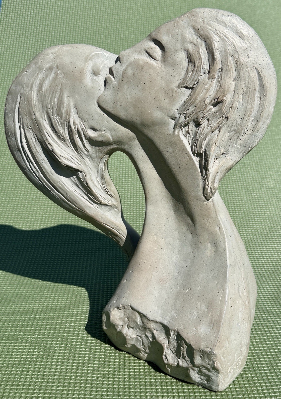 DAVID FISHER Faces of Love 1980 Signed Sculpture Austin Production 14 Inch Tall